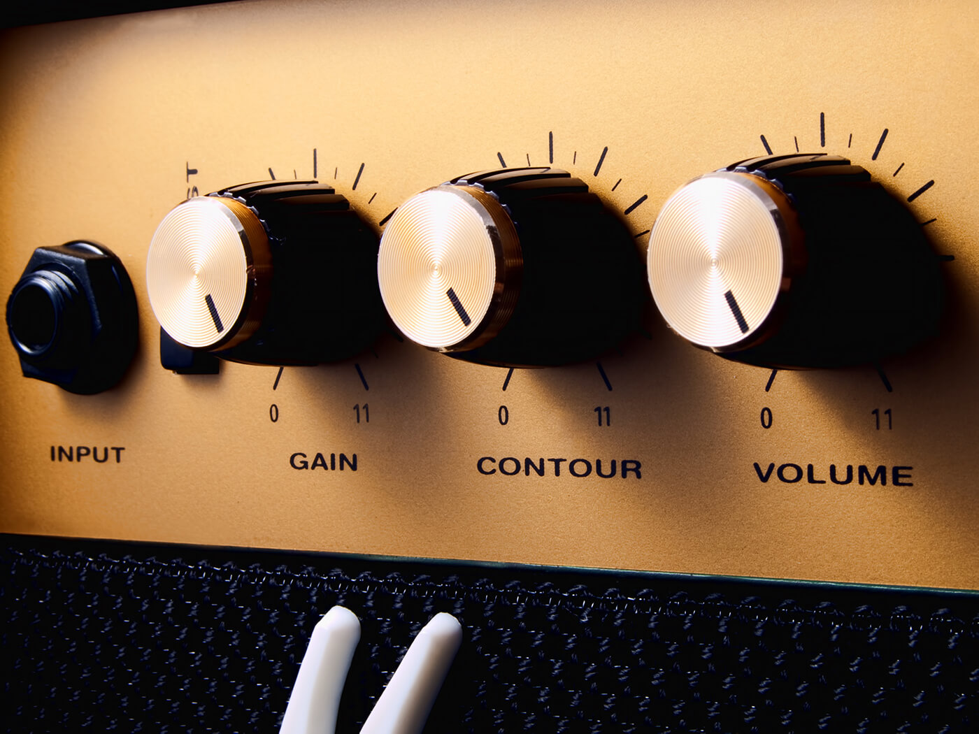 Electric guitar amplifier panel control