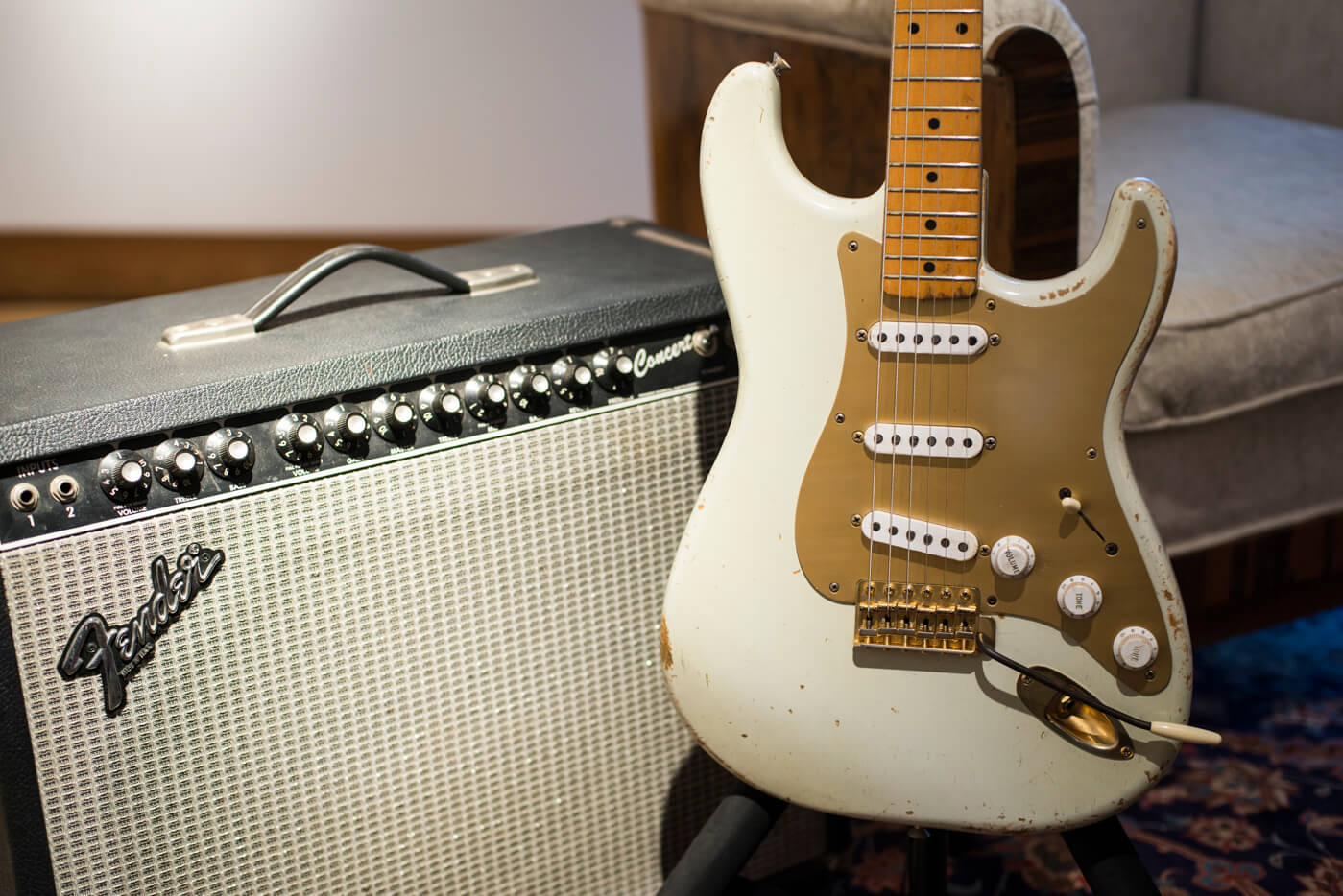 David Gilmour's white Stratocaster