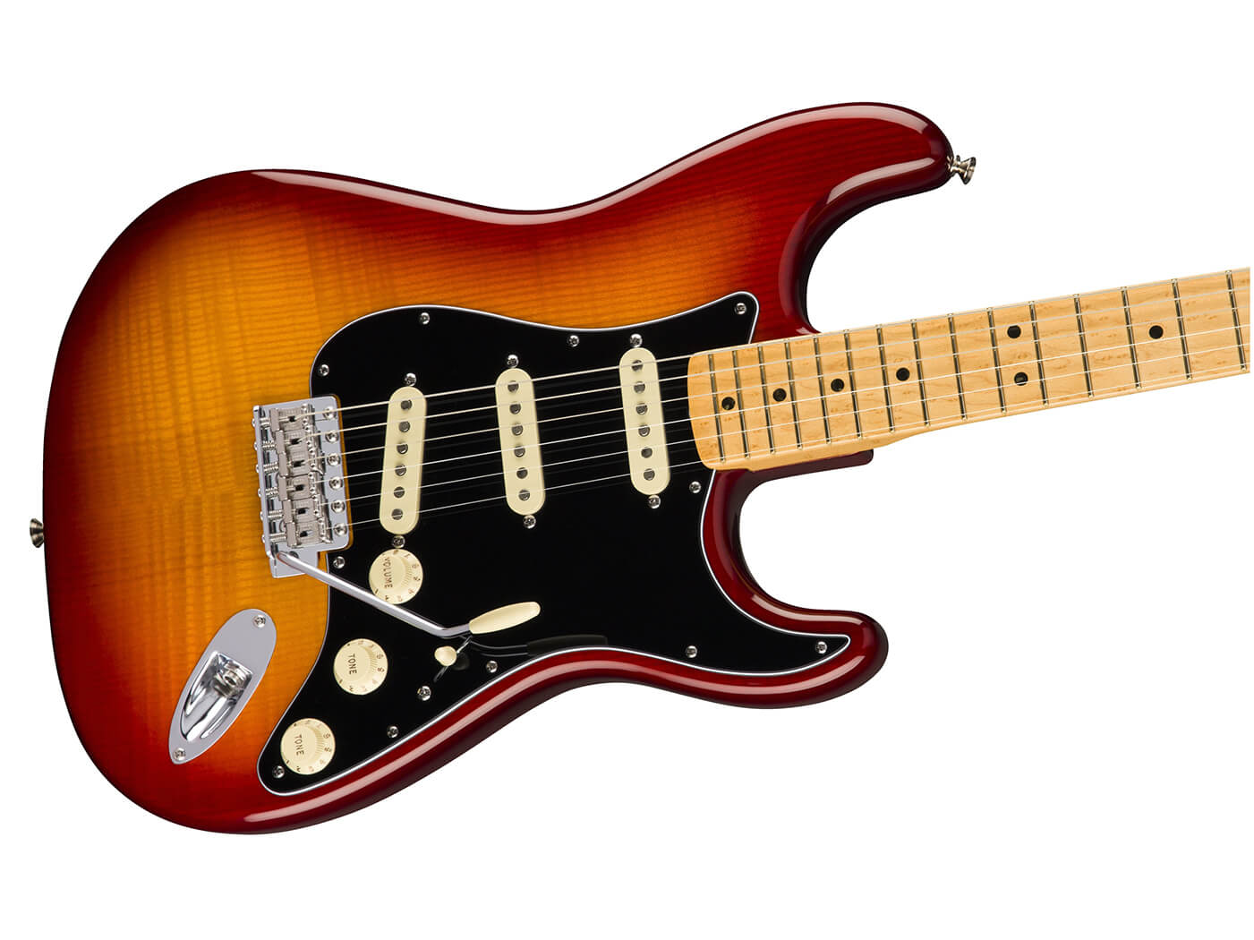 Fender Rarities Flame Ash Top Stratocaster angled