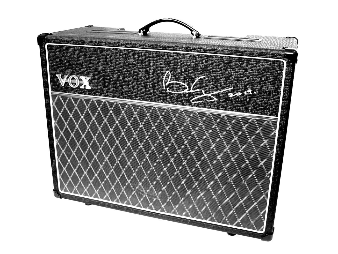 Vox AC30 signed by Queen guitarist Brian May.