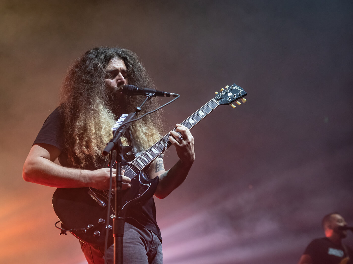 Claudio Sanchez of Coheed and Cambria performing on stage at The Masonic.