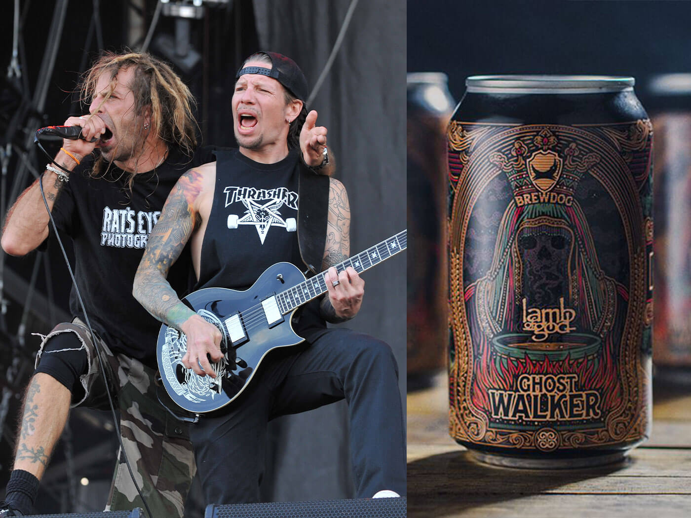 Lamb of God's Randy Blythe and Willie Adler, along with their beer