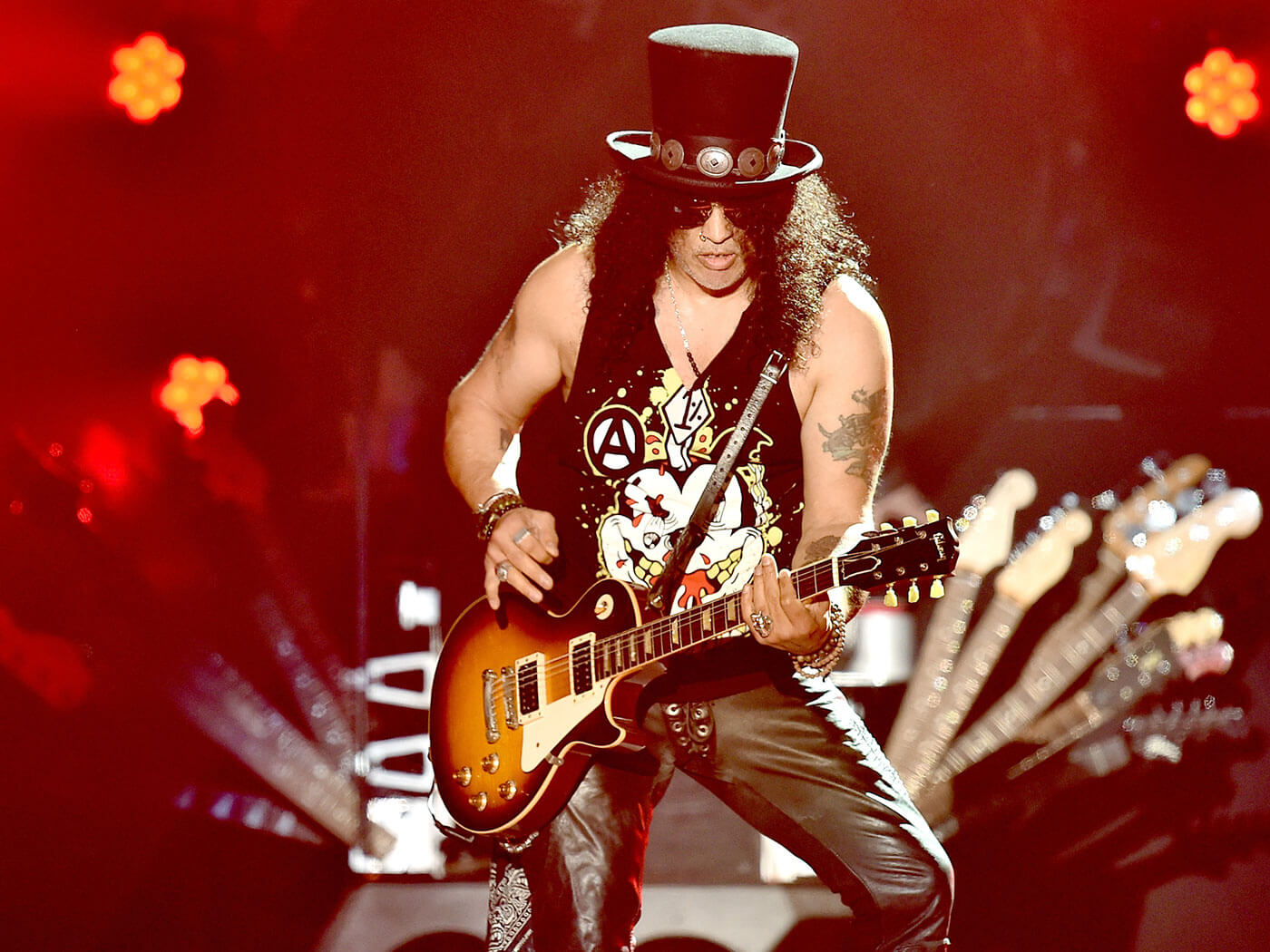 Slash performing with Guns N' Roses