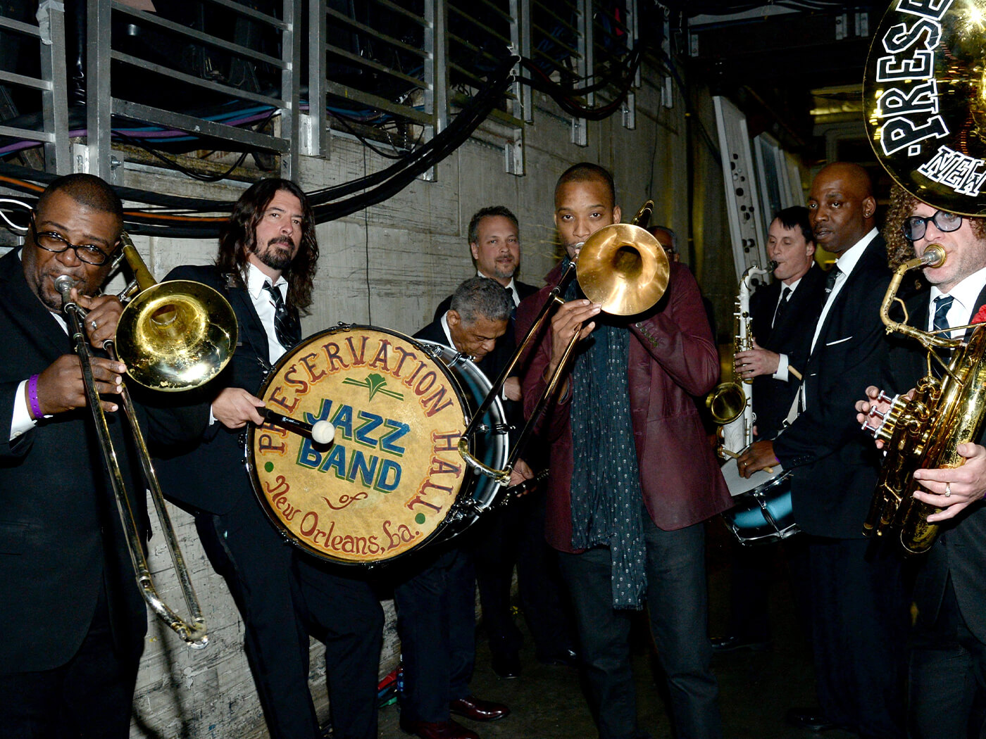 Dave Grohl with the Preservation Jazz Band