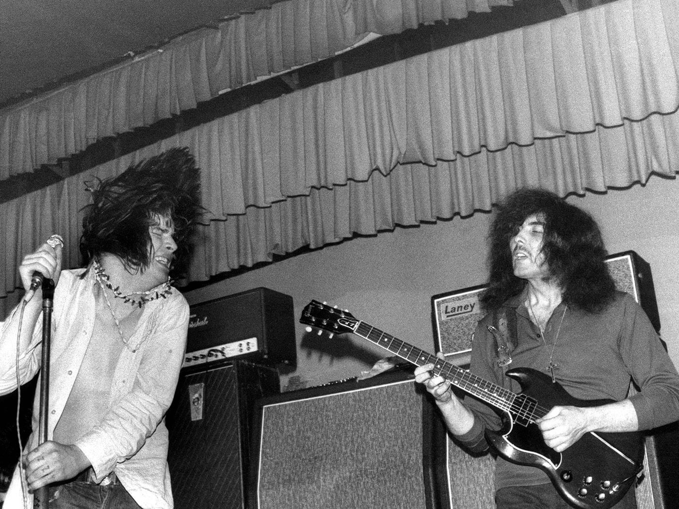 Ozzy Osbourne performing with Black Sabbath