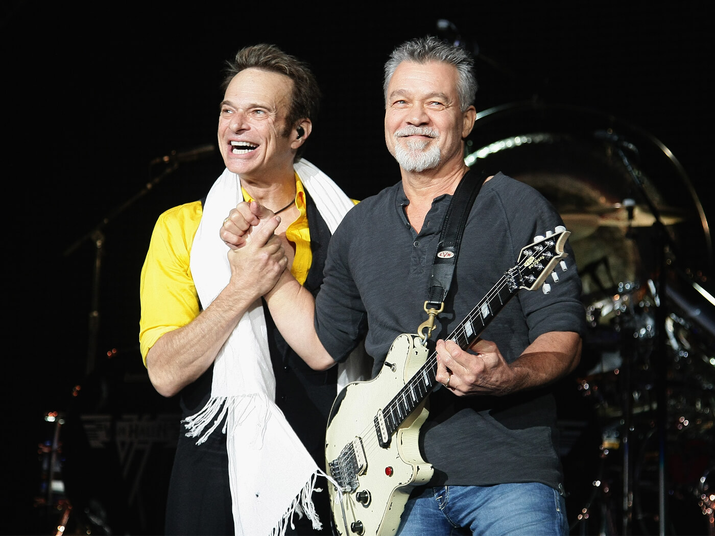 David Lee Roth and Eddie Van Halen performing in 2015