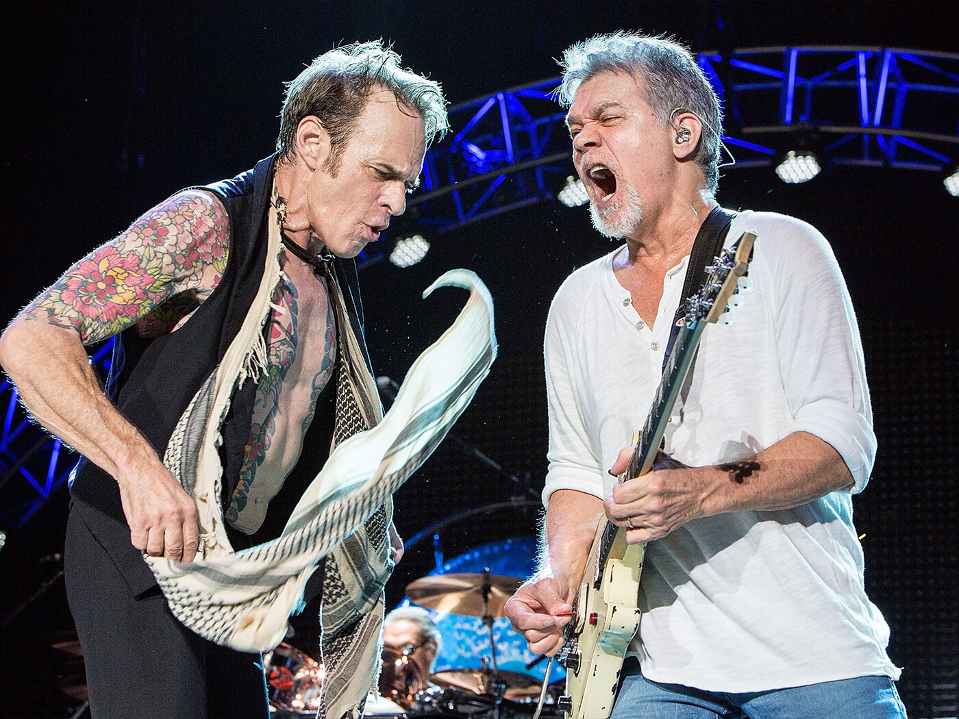 David Lee Roth and Eddie Van Halen onstage