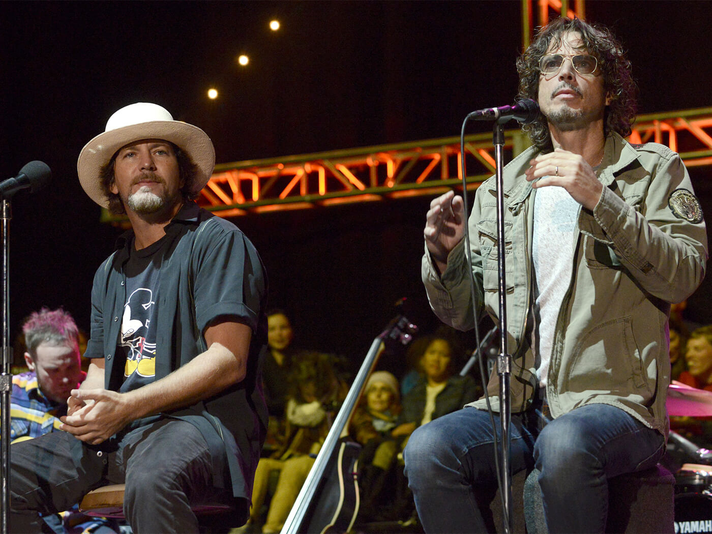 Eddie Vedder and Chris Cornell onstage