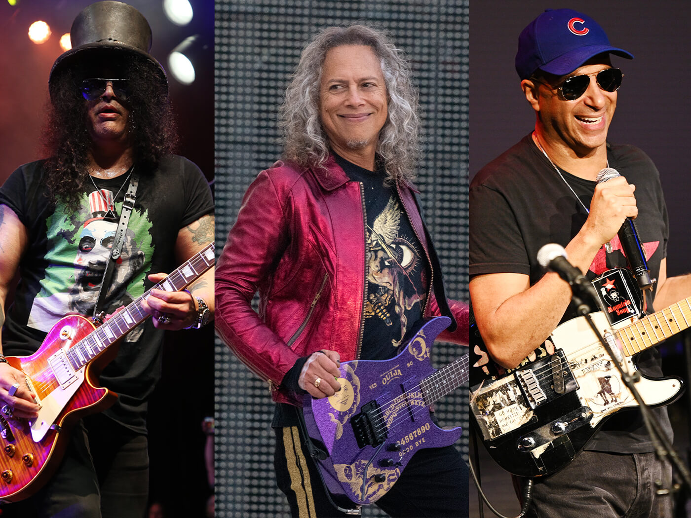 Slash, Kirk Hammett and Tom Morello