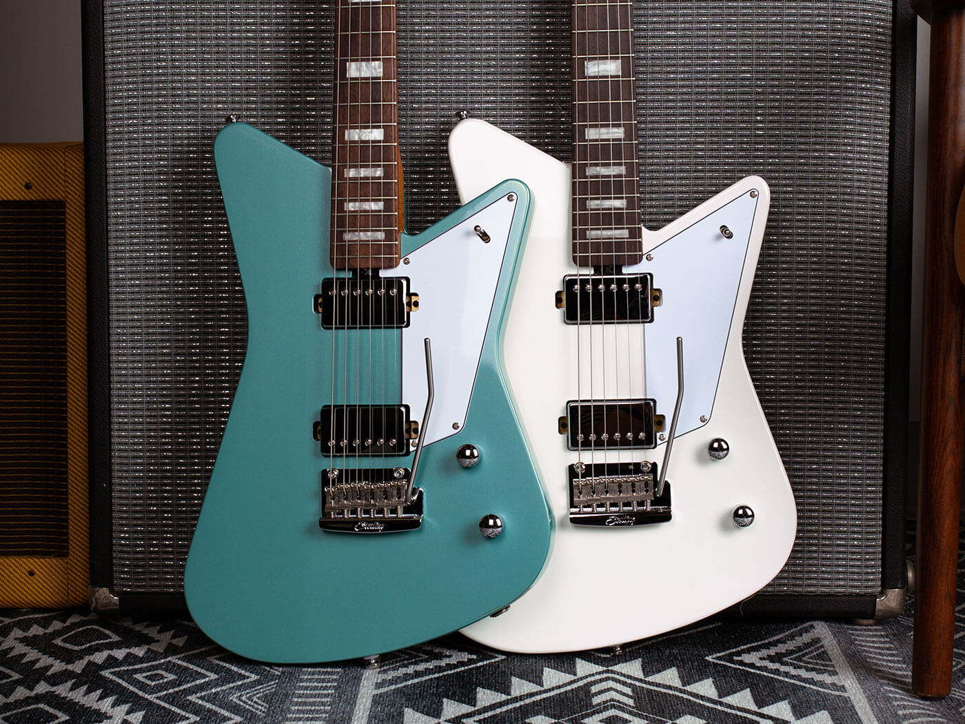 The Sterling By Music Man Mariposa's two finishes