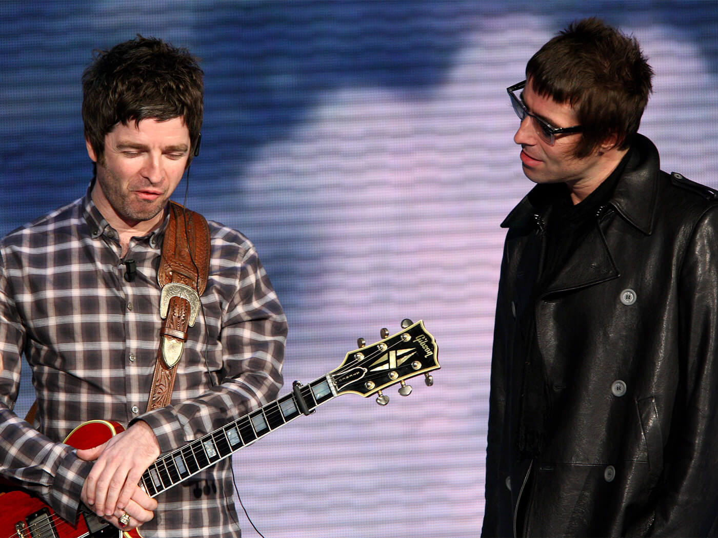 Noel and Liam Gallagher onstage
