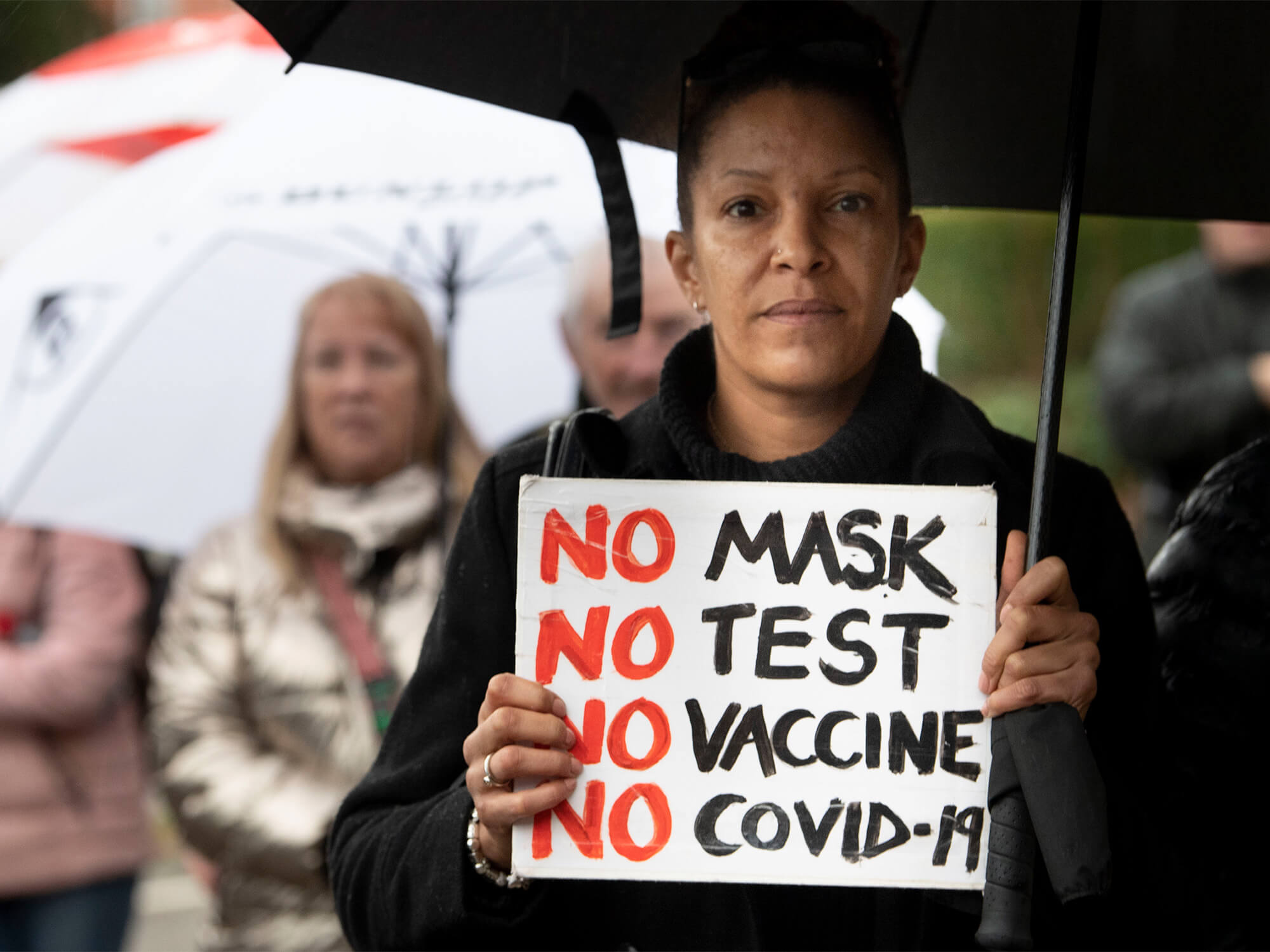 An anti-vaccine protester
