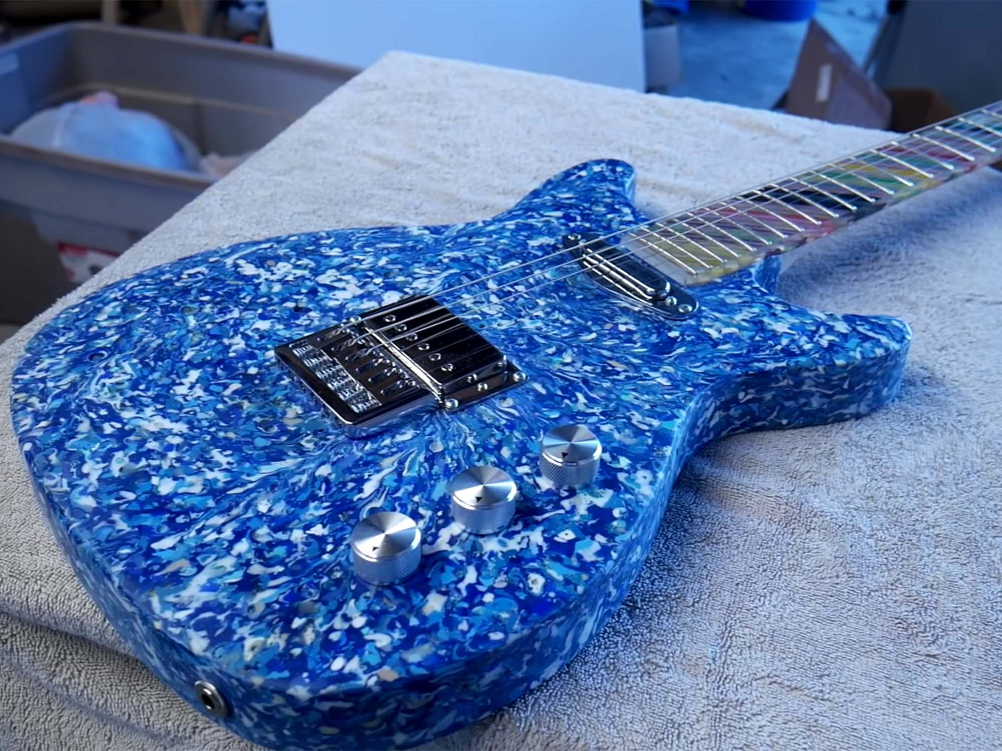 Burls Art ocean plastic guitar