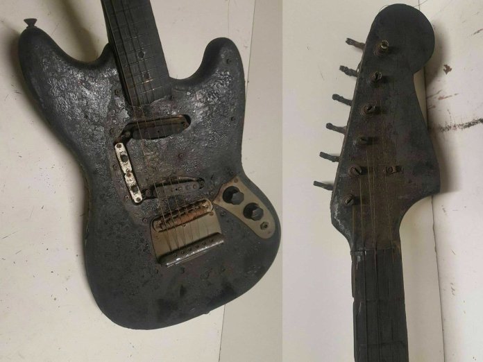 A somewhat burnt 1966 Fender Mustang