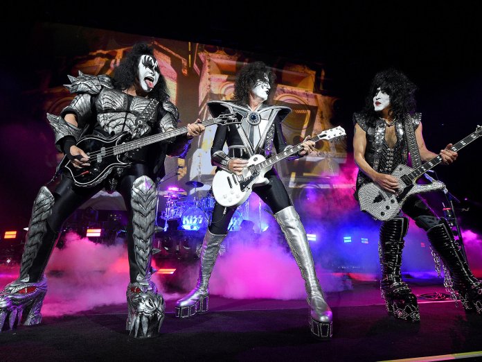 Gene Simmons performing with KISS