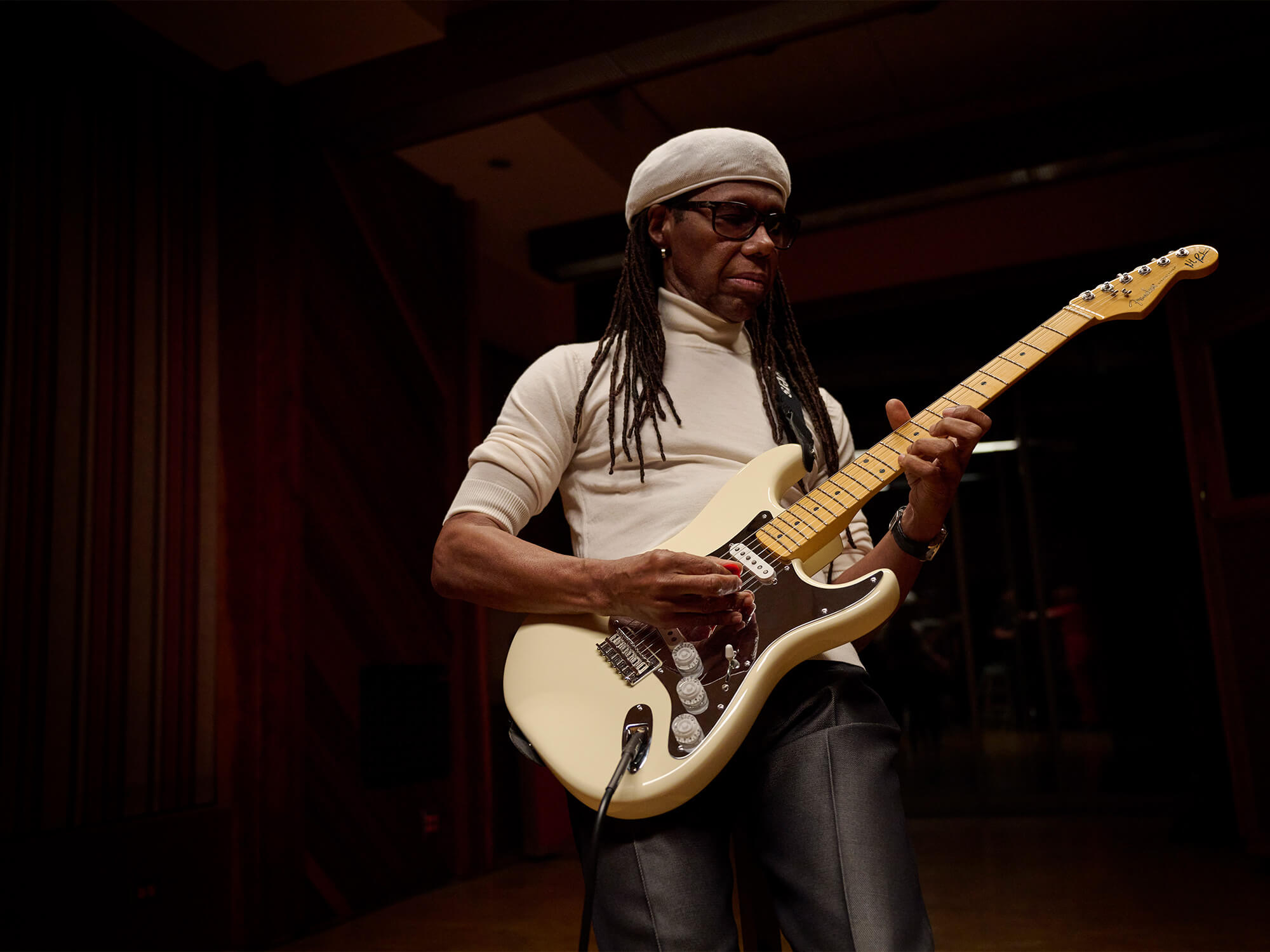 Nile Rodgers with his Fender Hitmaker Strat