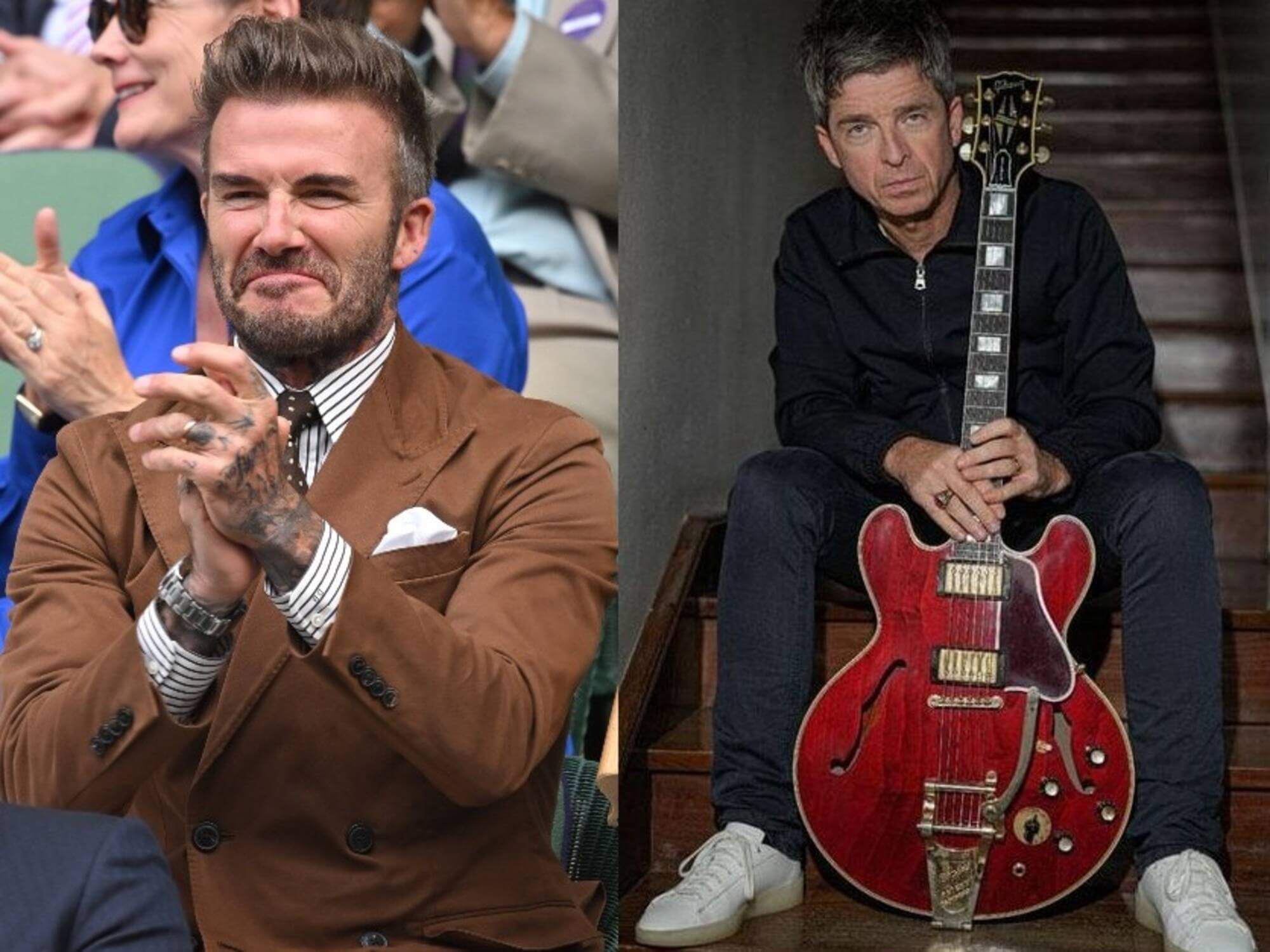 David Beckham and Noel Gallagher