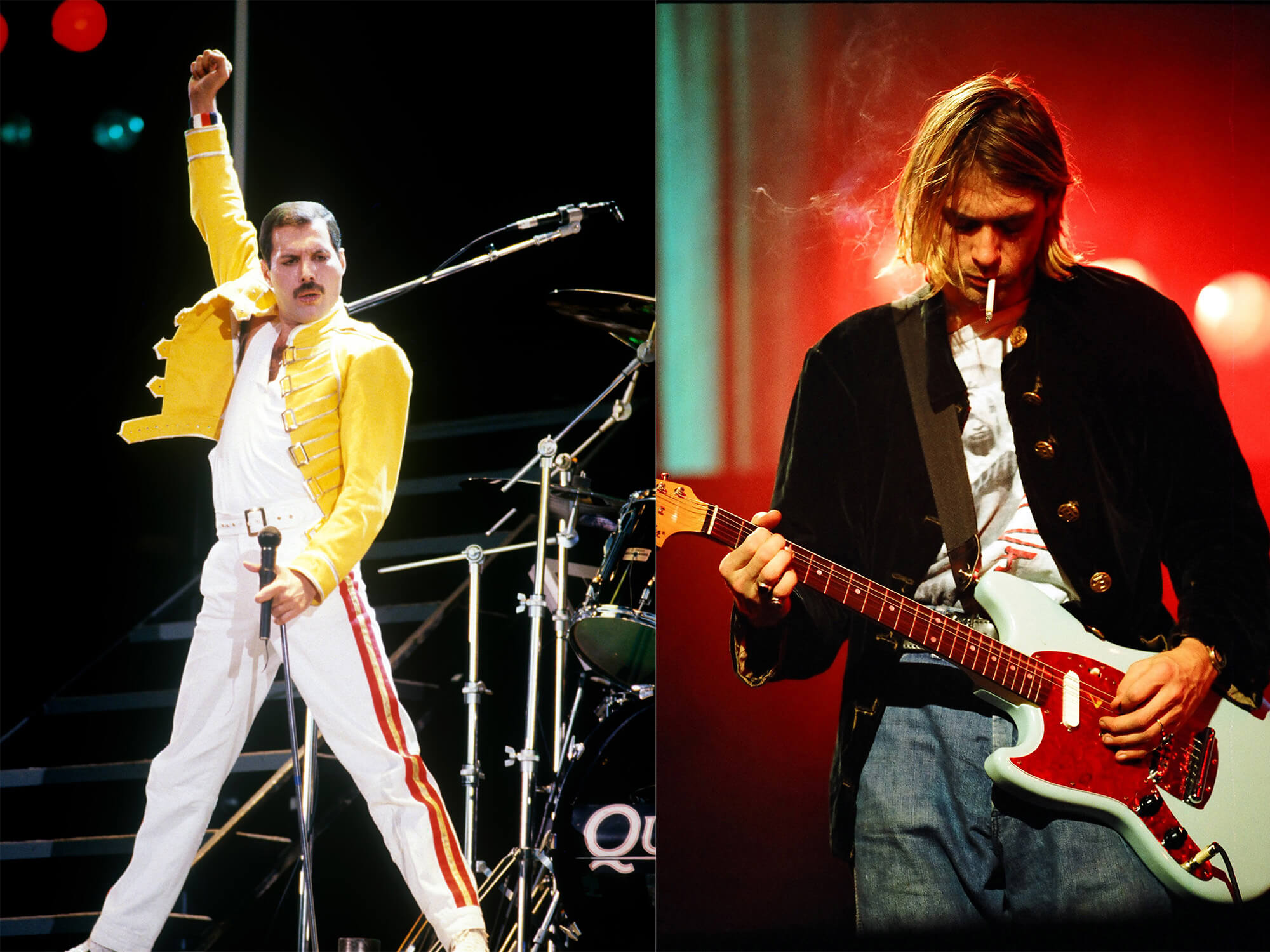 Freddie Mercury and Kurt Cobain