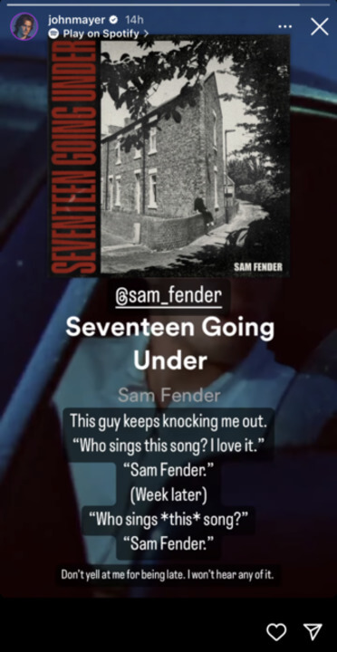 John Mayer on Sam Fender