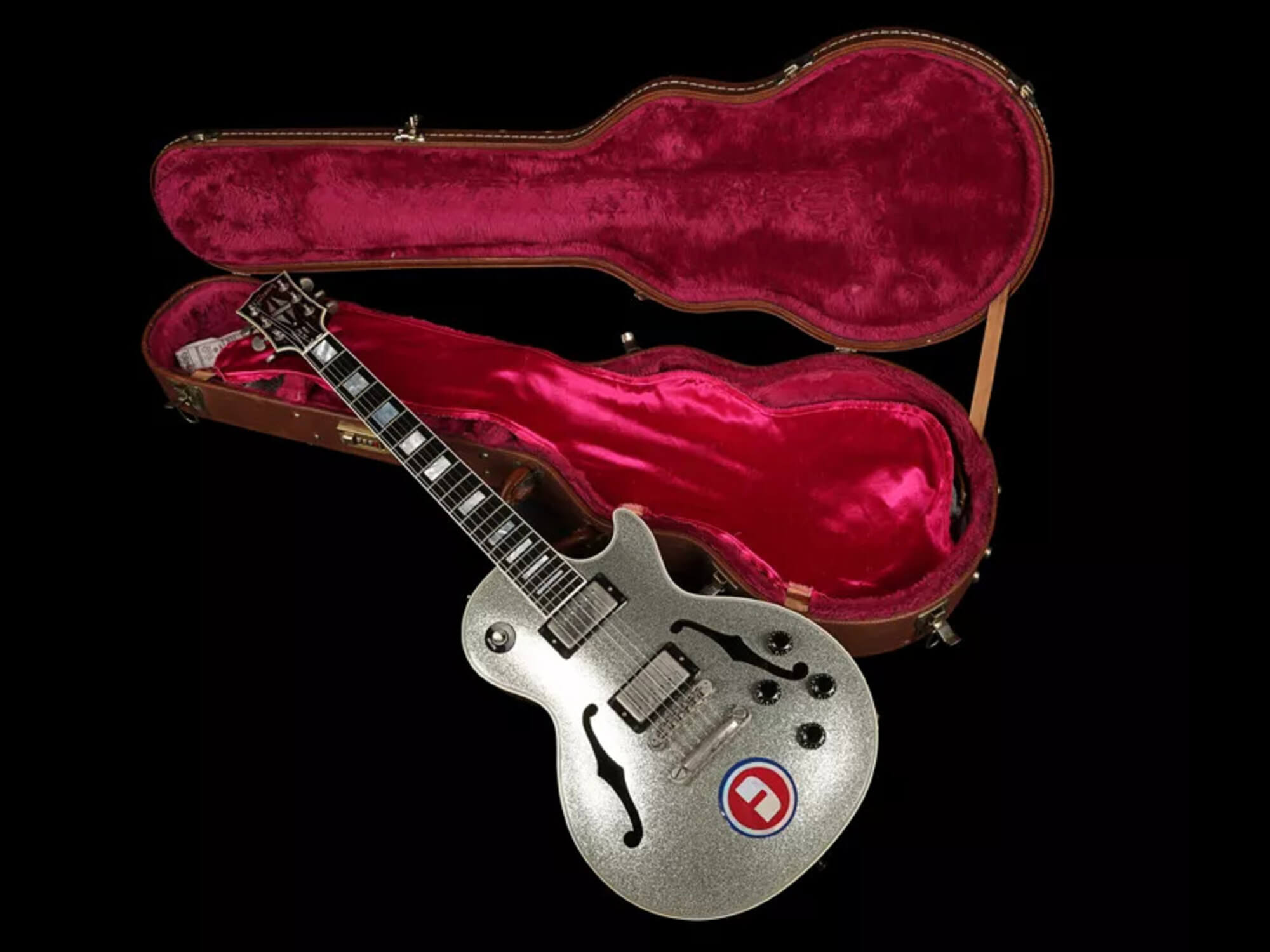 Noel Gallagher Custom Silver Sparkle Gibson Les Paul Florentine