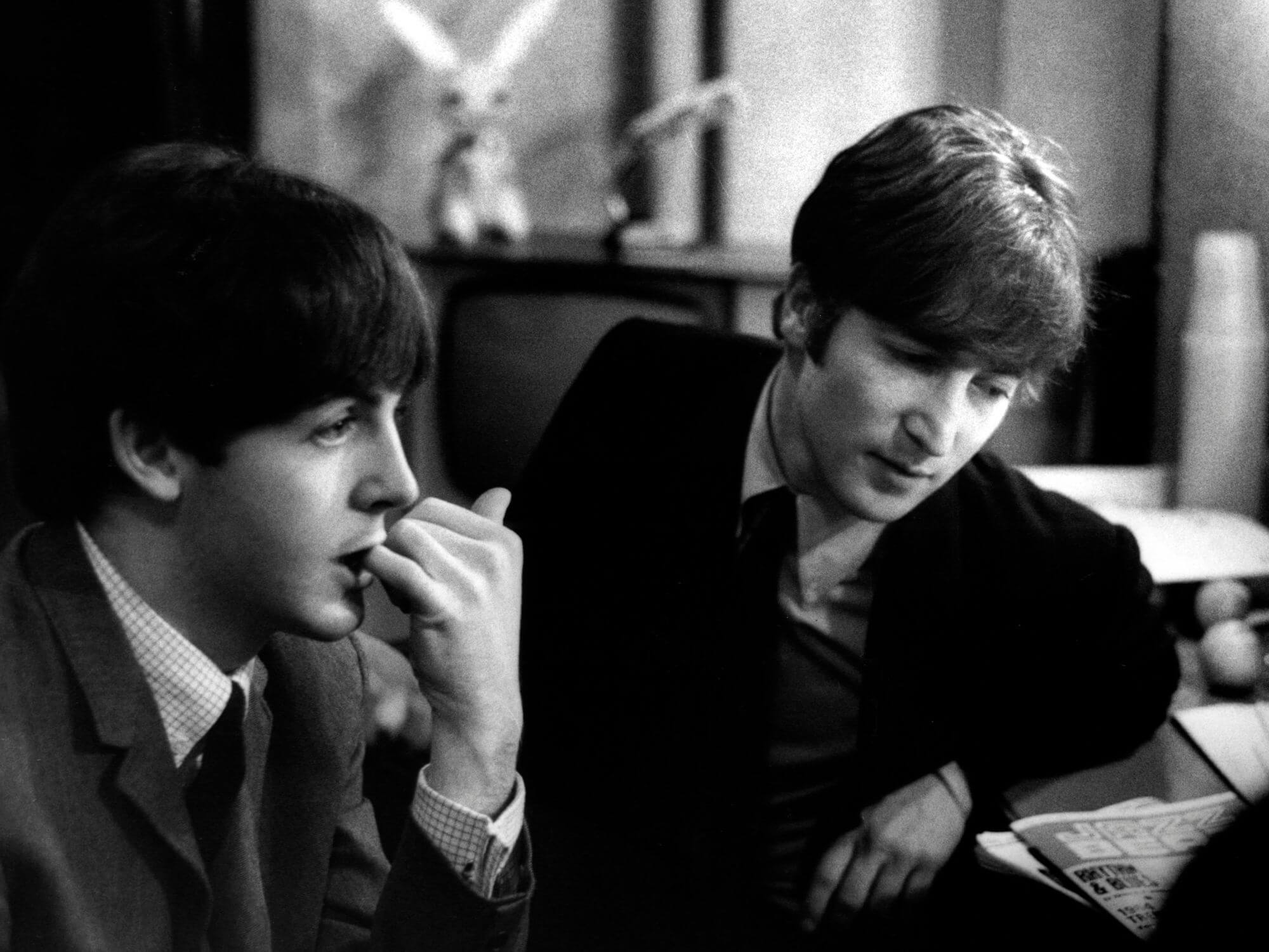 John Lennon with Paul McCartney in 1963