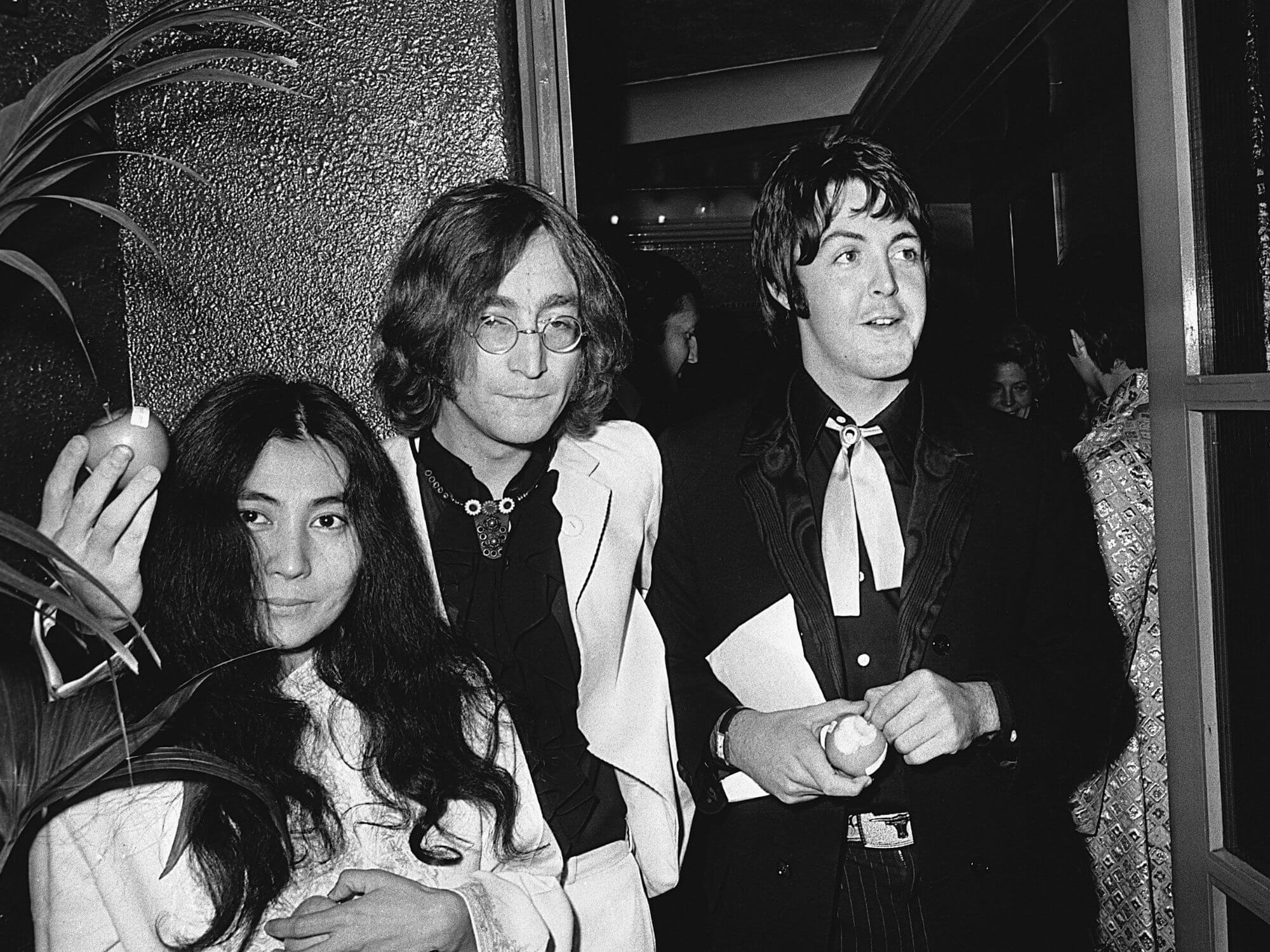 Yoko Ono with John Lennon and Paul McCartney in 1968