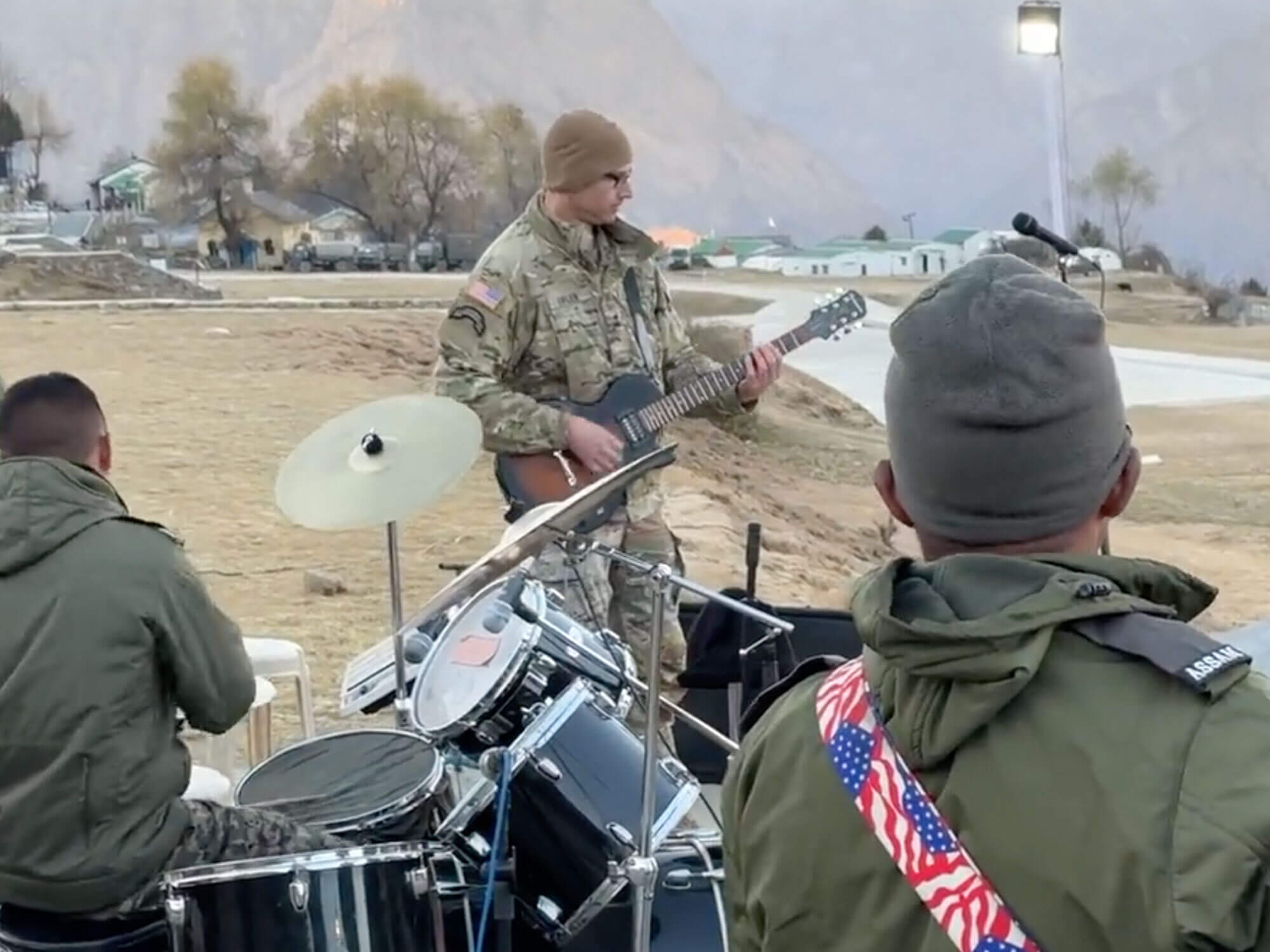 US and Indian Army jam to Nirvana