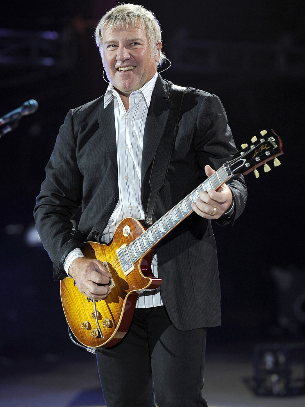 Alex Lifeson of Rush performs part of the bands Time Machine Tour 2010 at Red Rocks Amphitheatre on August 16, 2010 in Morrison, Colorado.