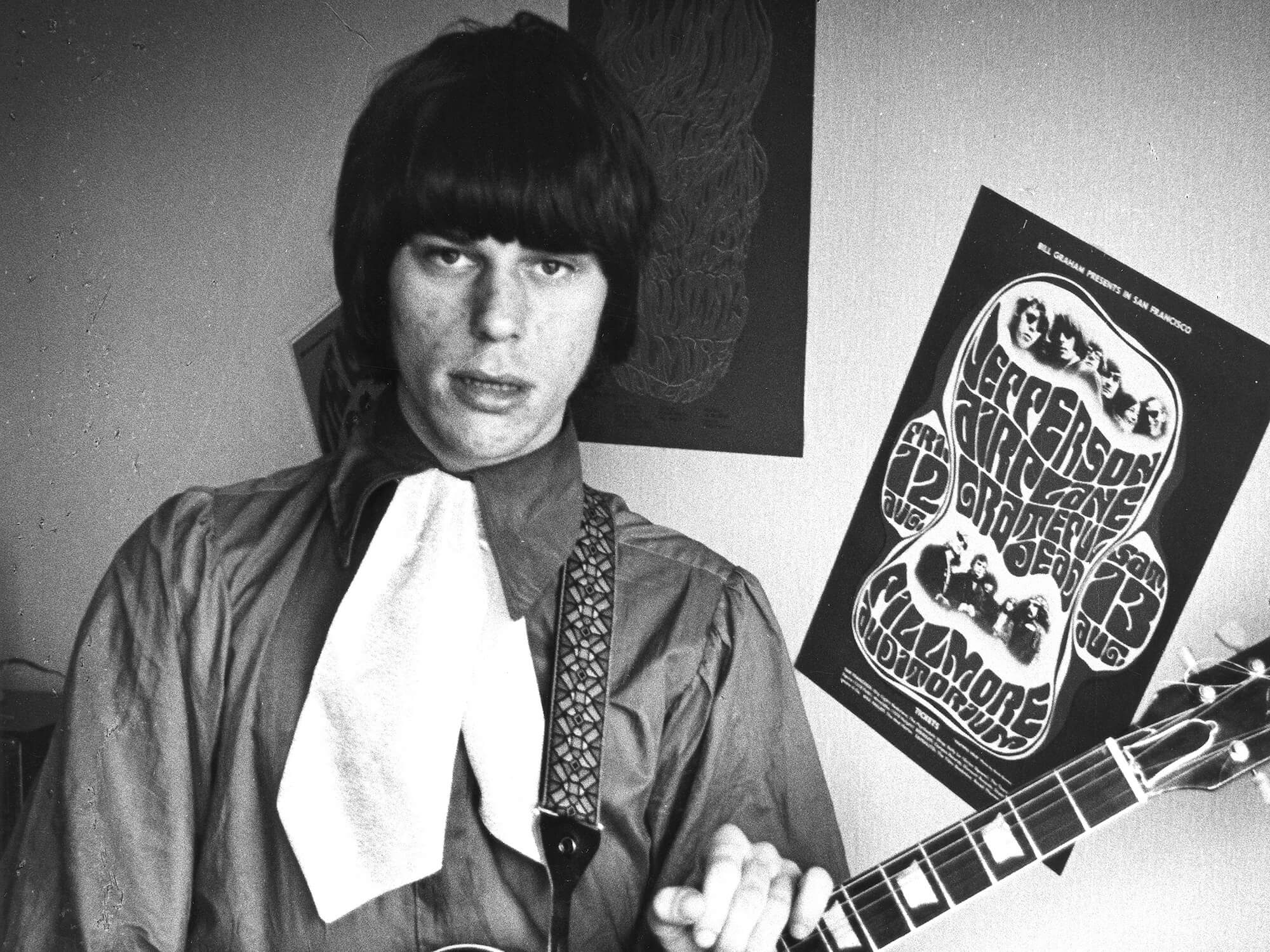 Jeff Beck at home circa 1965. Image by Val Wilmer/Redferns/Getty