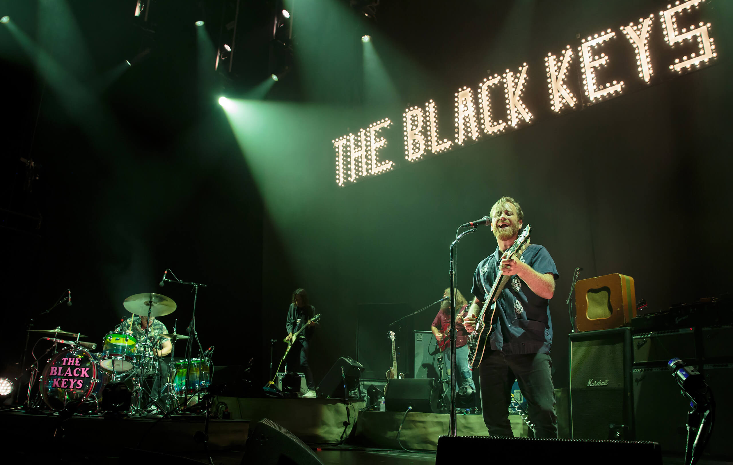 Patrick Carney and Dan Auerbach of The Black Keys perform at Sprint Center on September 24, 2019 in Kansas City, Missouri.