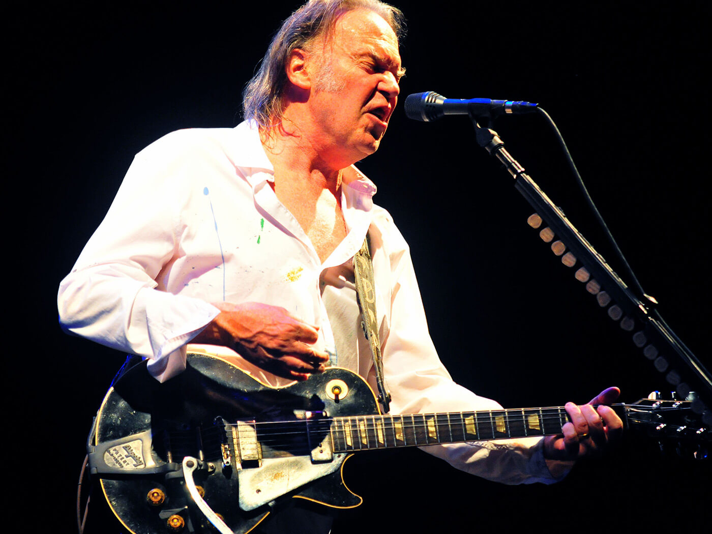 Neil Young performs on stage at Ahoy on June 7, 2009 in Rotterdam, Netherlands