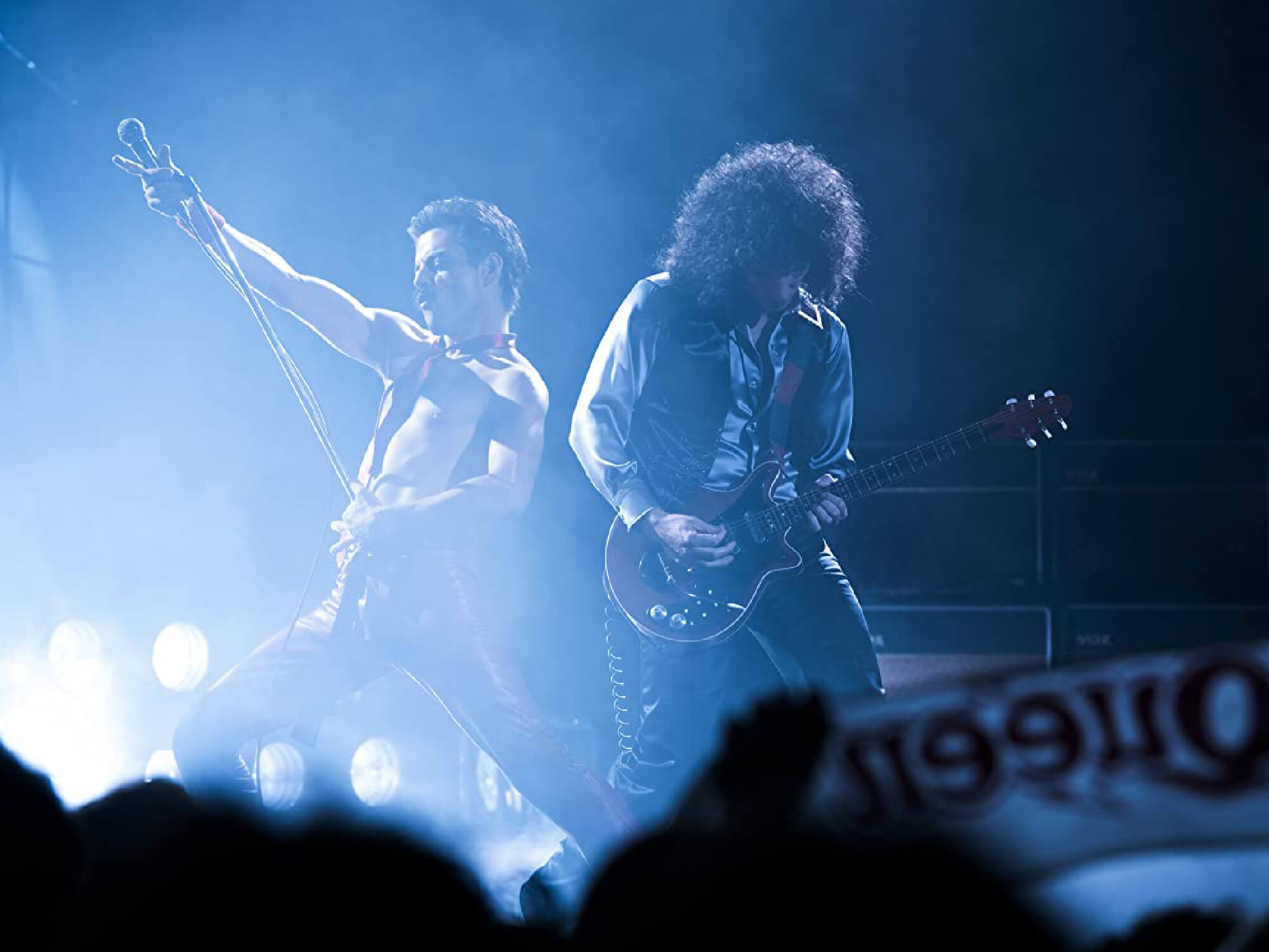 Rami Malek and Gwilym Lee as Queen in Bohemian Rhapsody