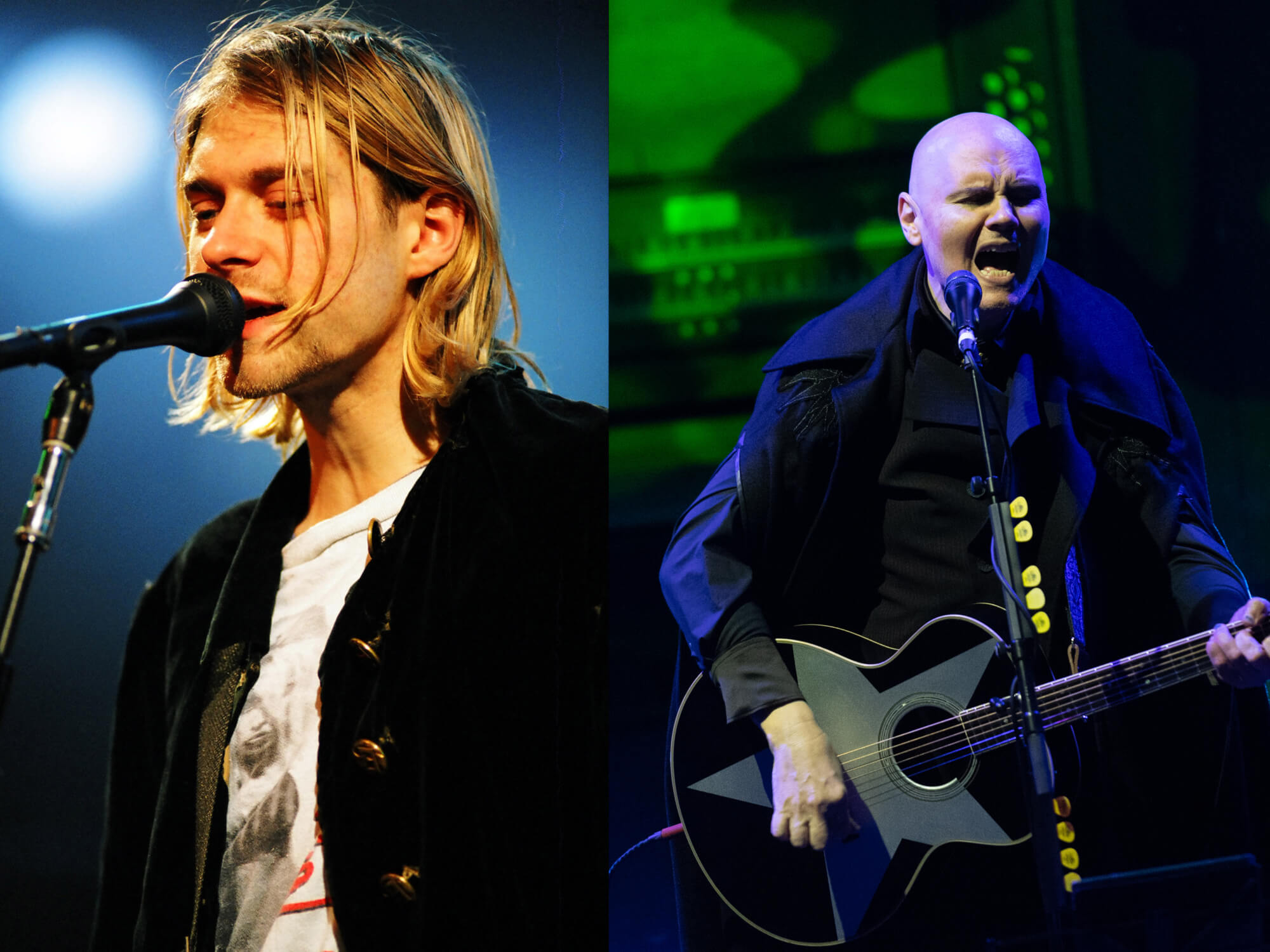 Kurt Cobain of Nirvana and Billy Corgan of Smashing Pumpkins