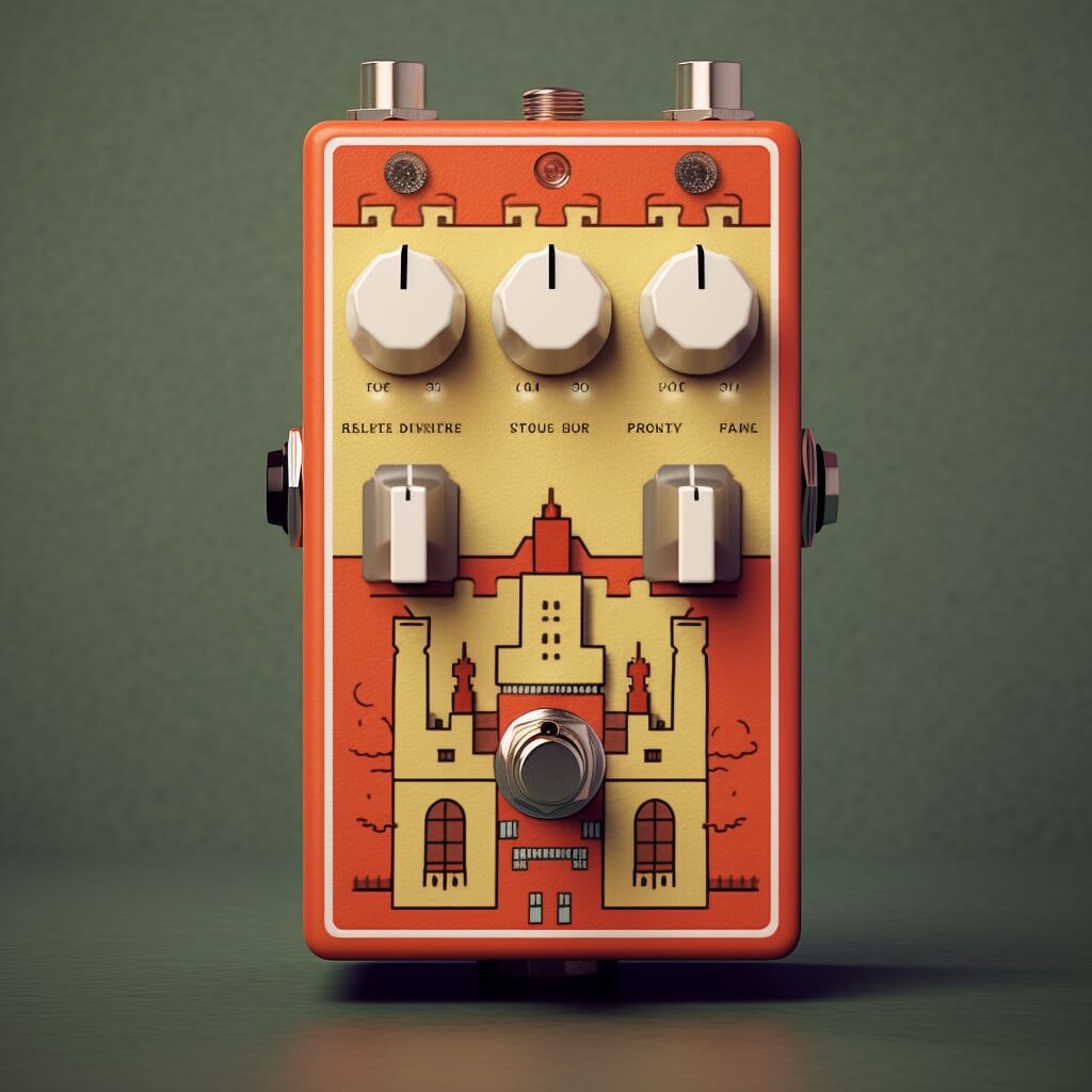 Super Mario inspired pedal which features a castle design 