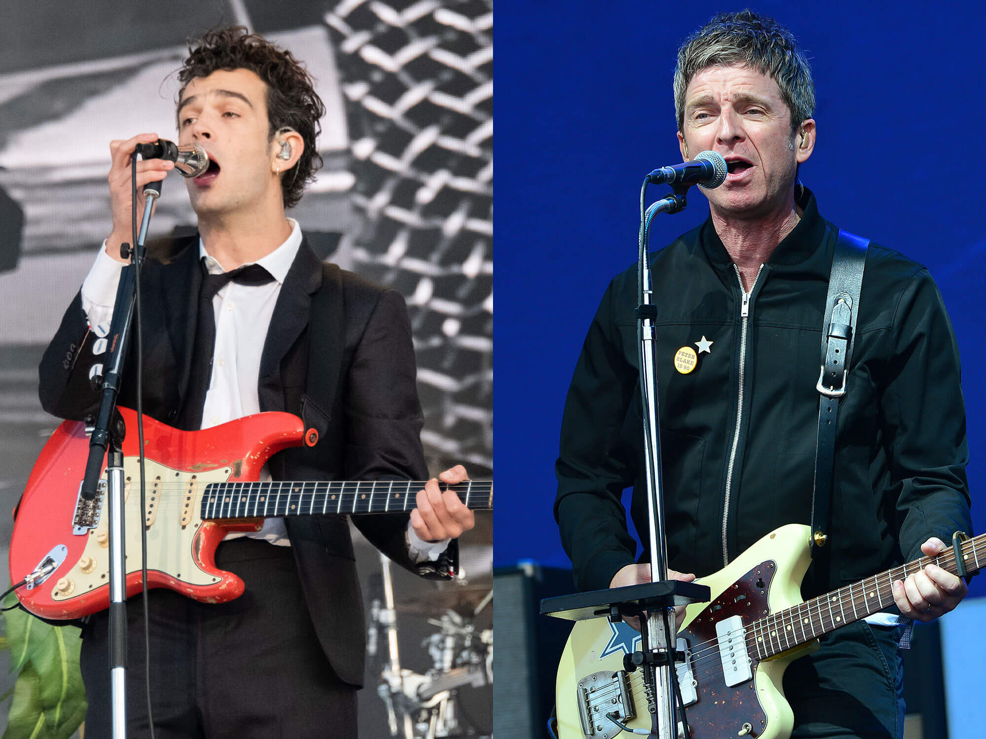 [L-R] Matty Healy and Noel Gallagher
