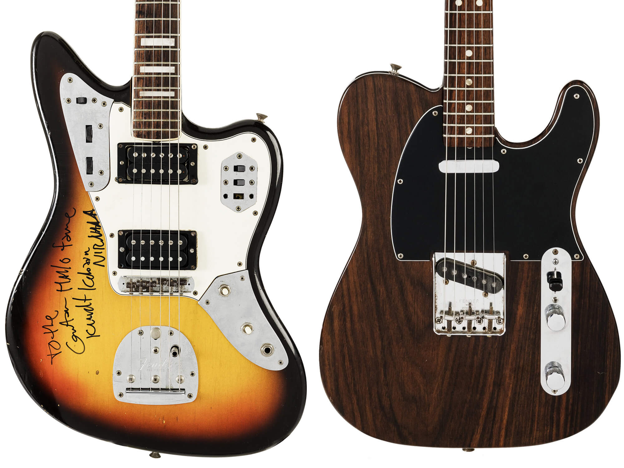 Kurt Cobain Fender Jaguar and Elvis Presley Rosewood Telecaster