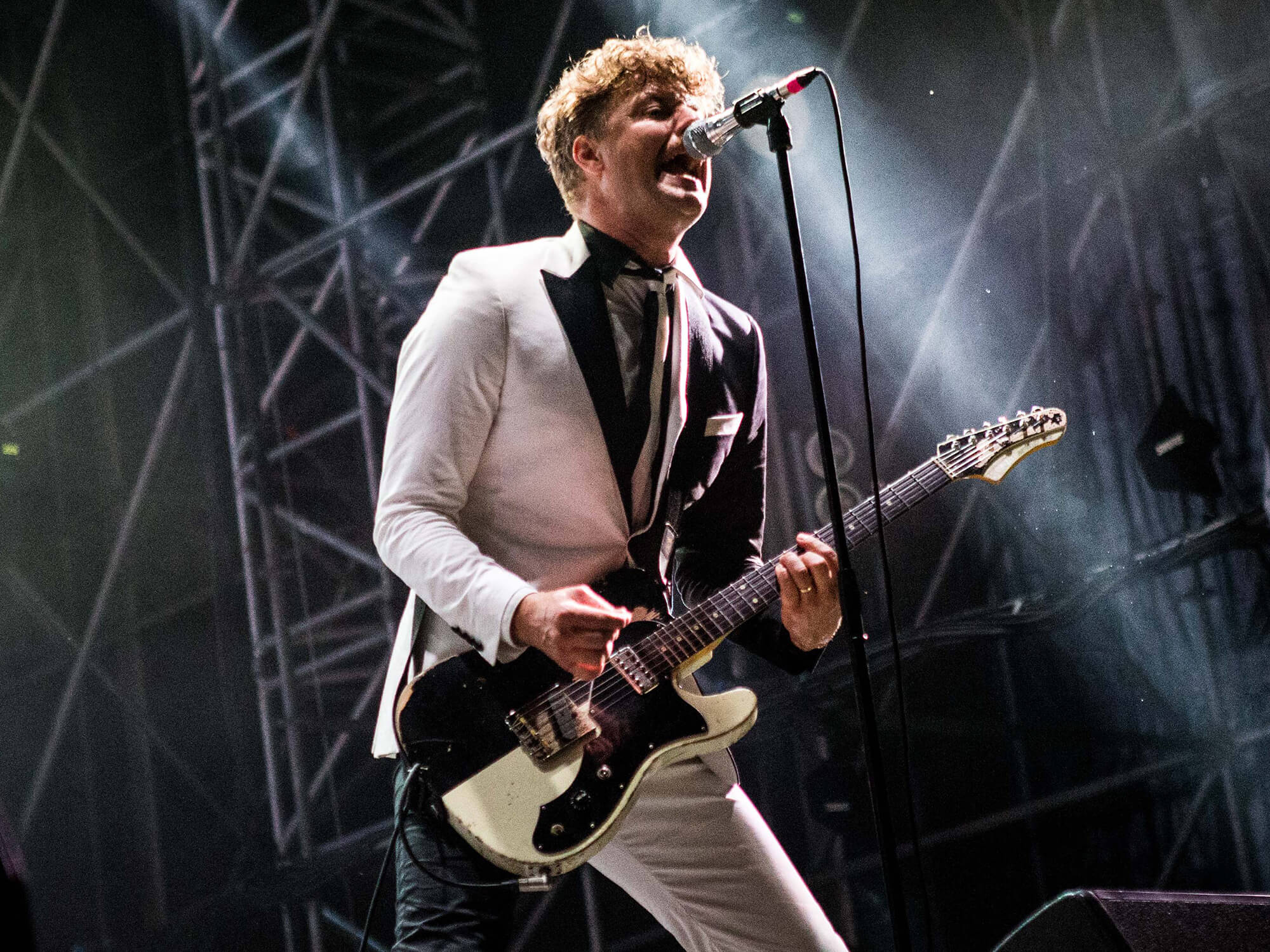 Nicholaus Arson of The Hives performs on stage