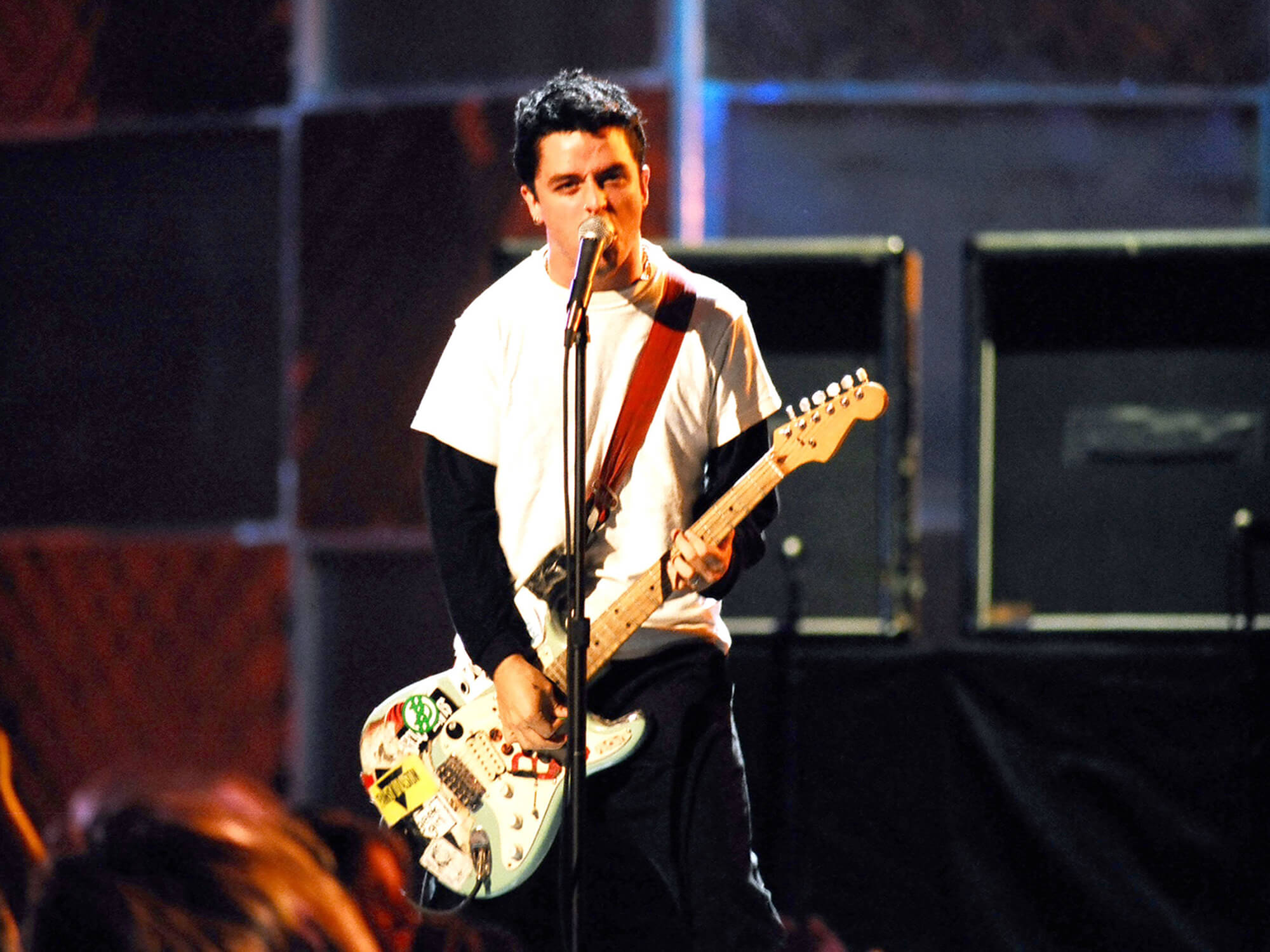 Billie Joe Armstrong of Green Day performing at 1994 MTV Video Music Awards by Jeff Kravitz/Film Magic via Getty Images