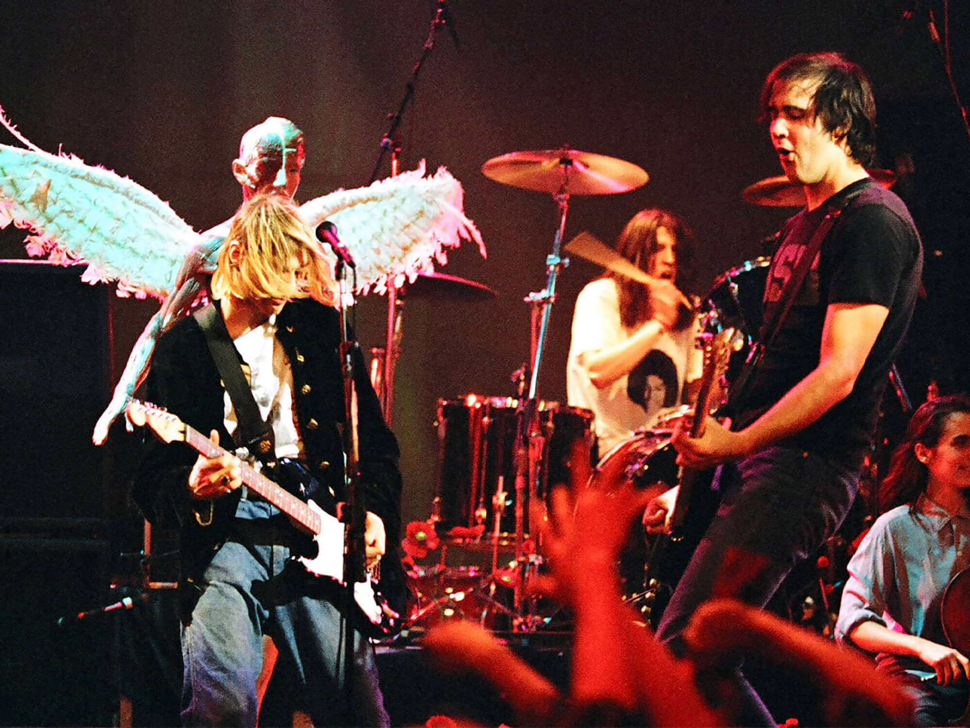 Nirvana performing at MTV’s Live and Loud in 1993 by Jeff Kravitz/FilmMagic