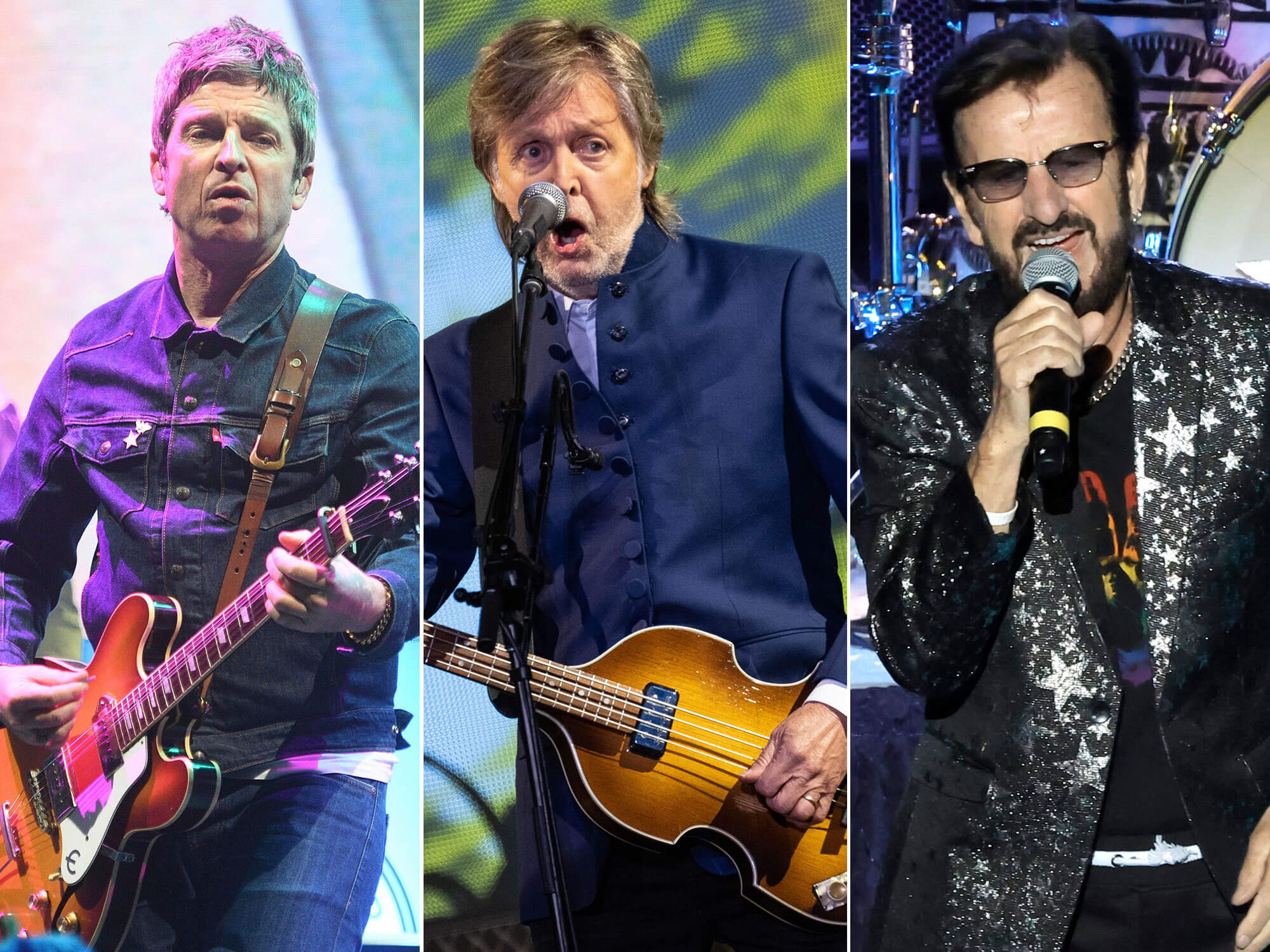 [L-R] Noel Gallagher, Paul McCartney and Ringo Starr