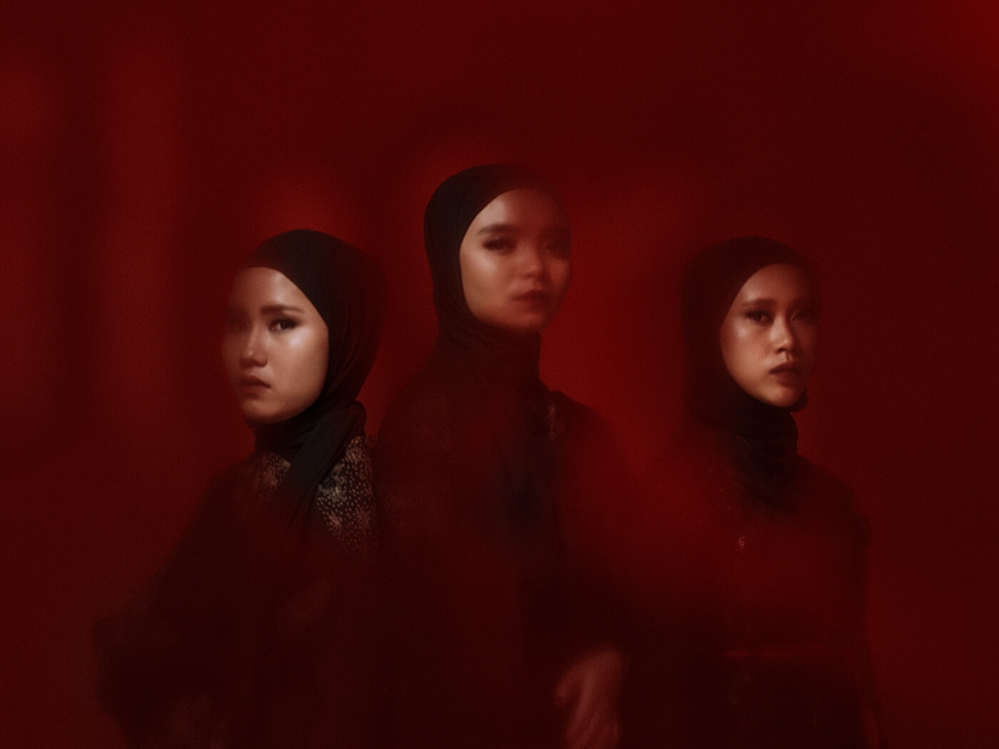 Siti, Marsya and Widi of Voice of Baceprot by Davy Linggar
