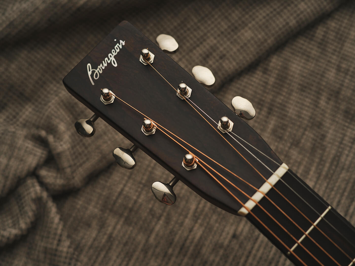 Bourgeois Touchstone Vintage OM headstock by Adam Gasson