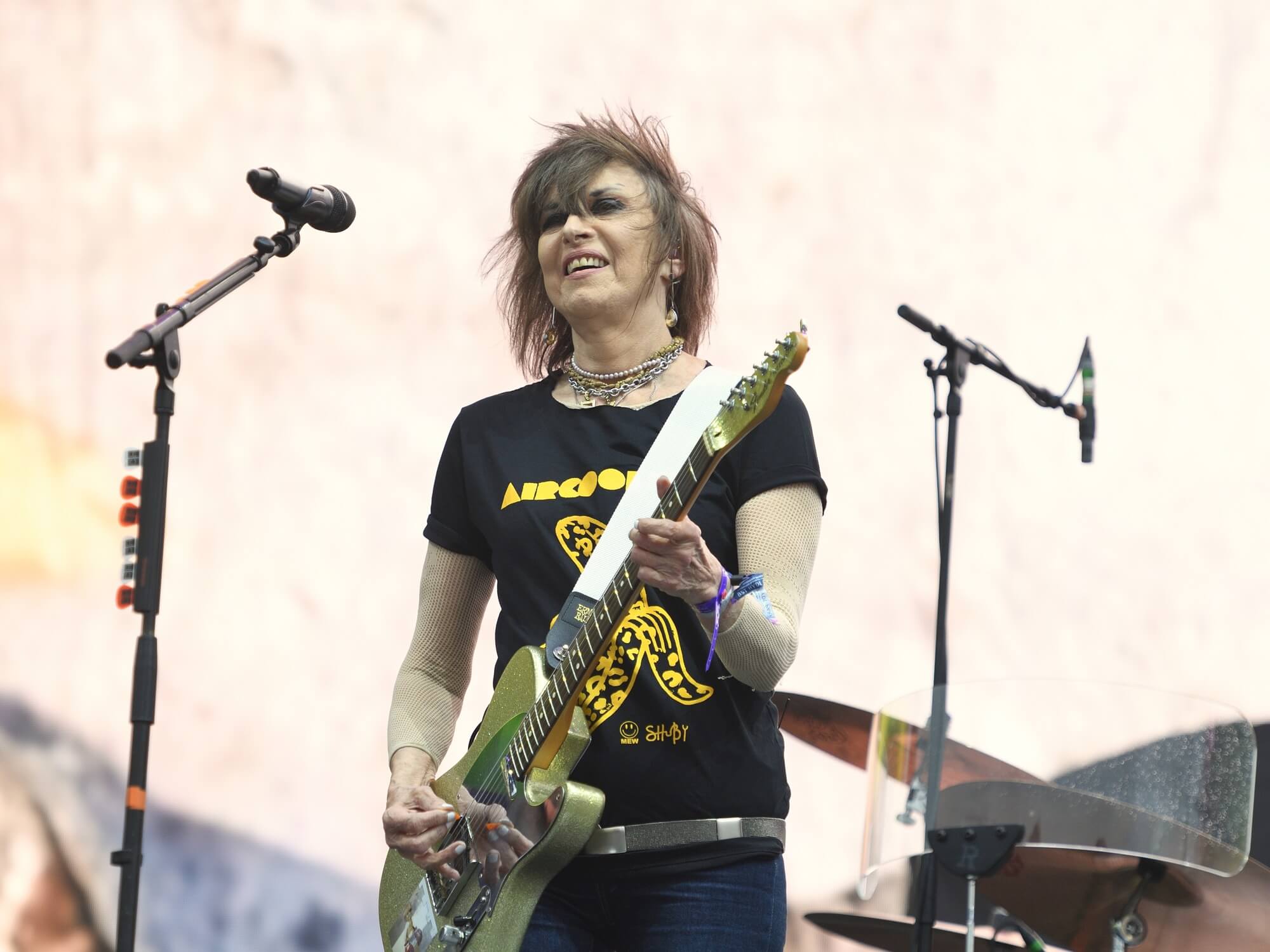 Chrissie Hynde performing on stage