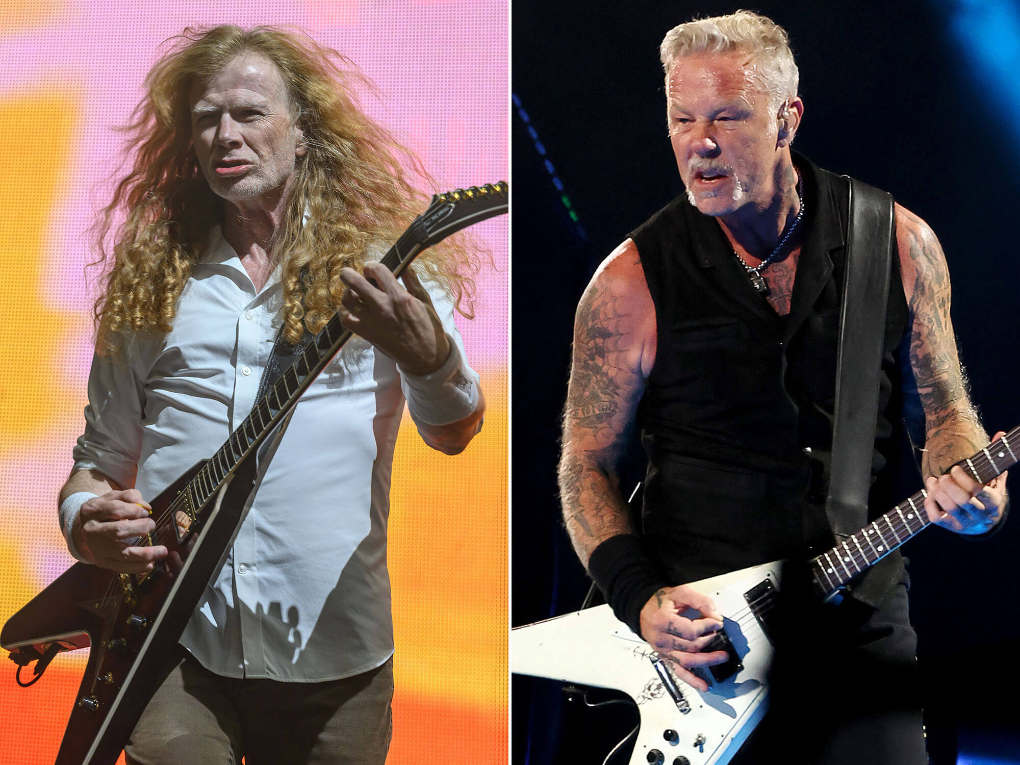 [L-R] Dave Mustaine and James Hetfield