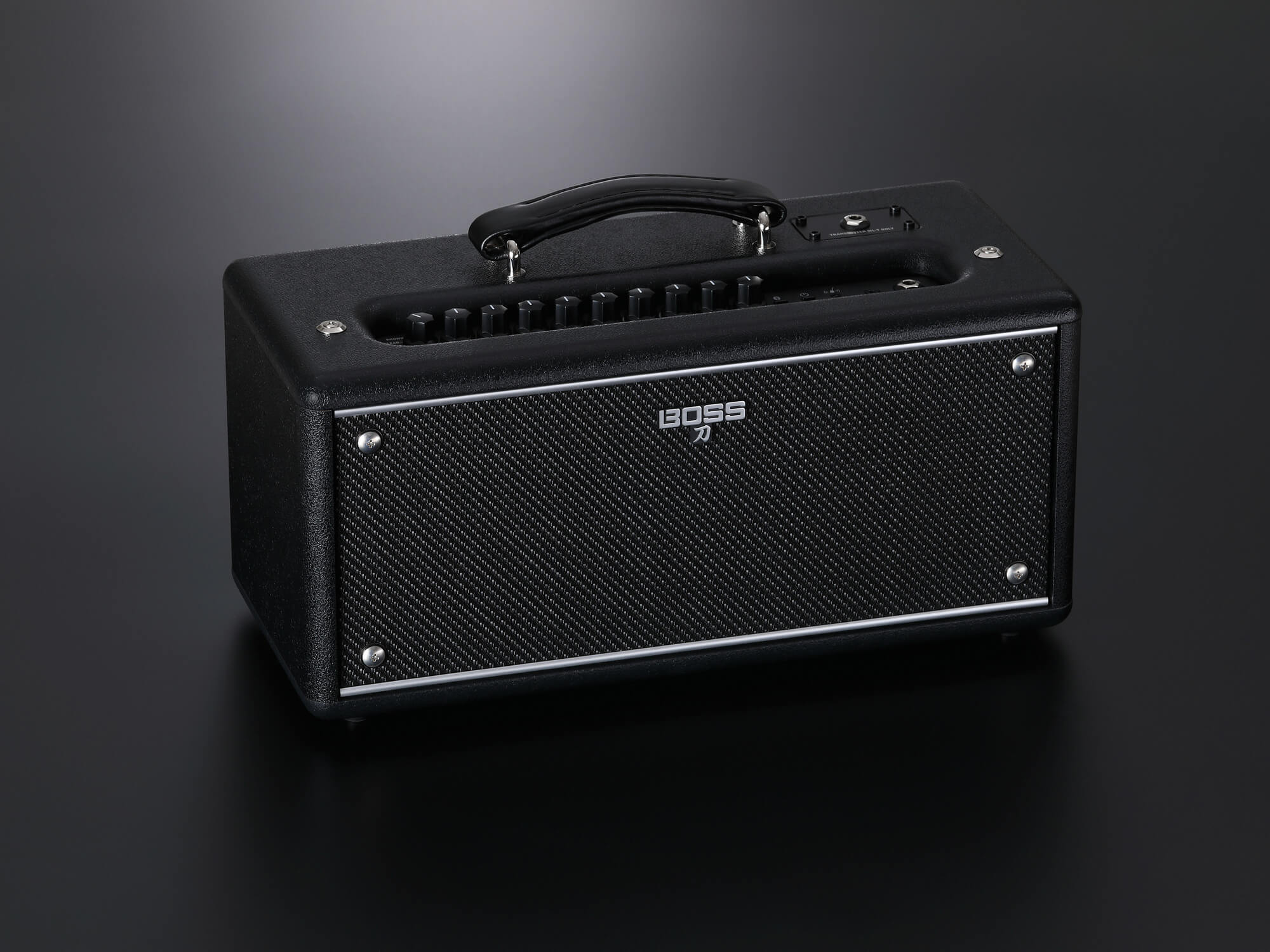 BOSS's Katana-Air EX amplifier on a black background
