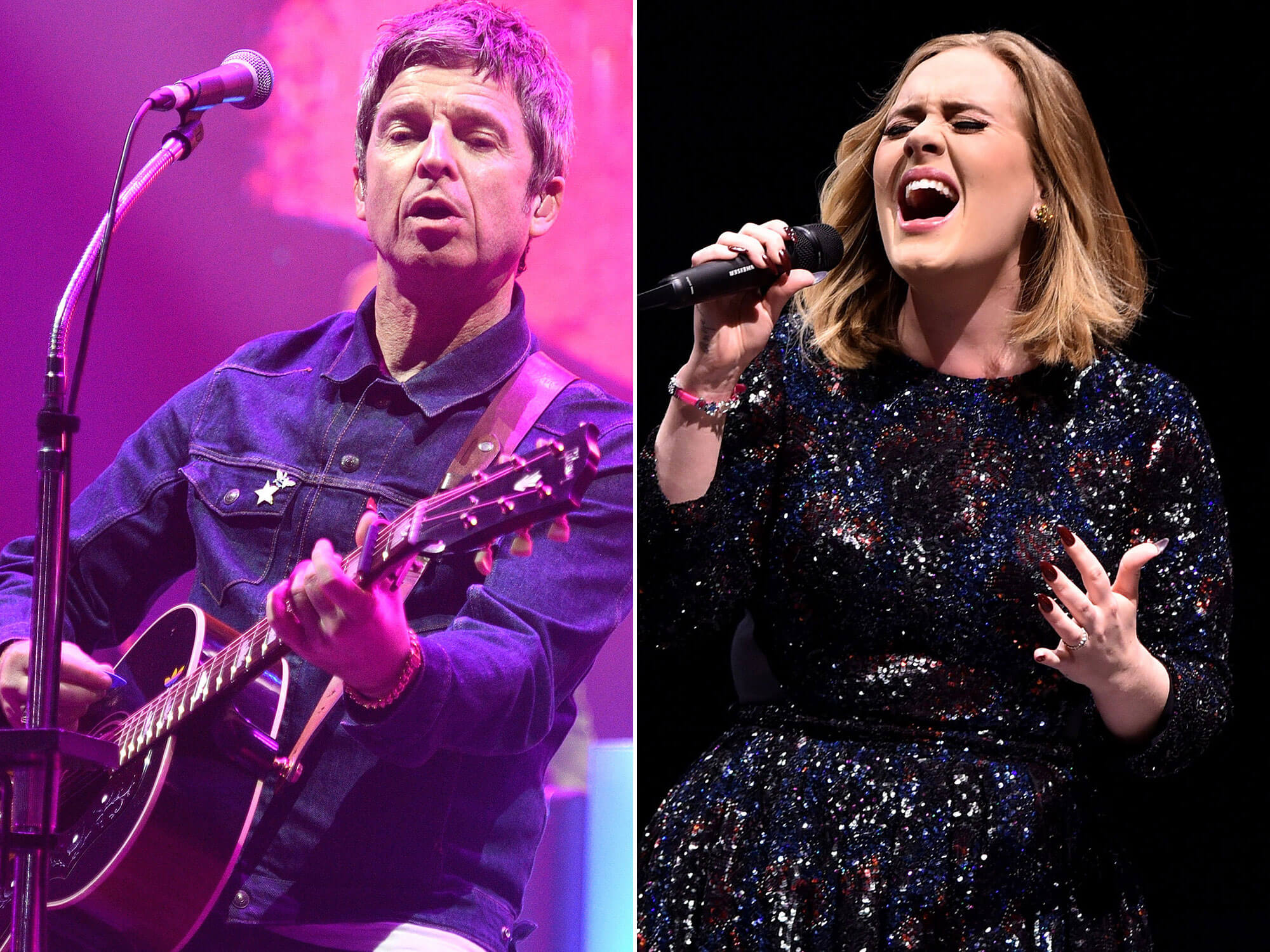 [L-R] Noel Gallagher and Adele