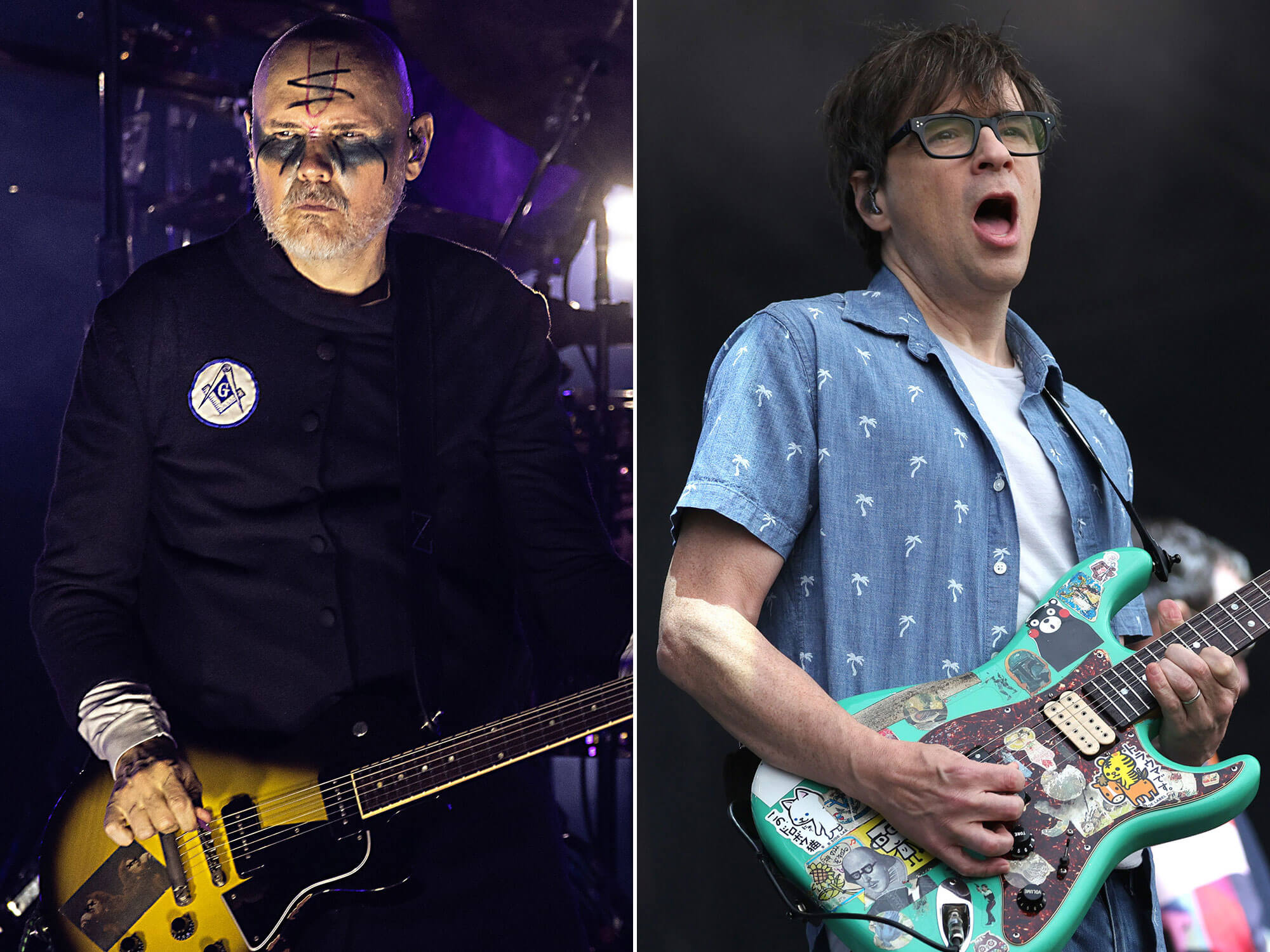 [L-R] Billy Corgan and Rivers Cuomo