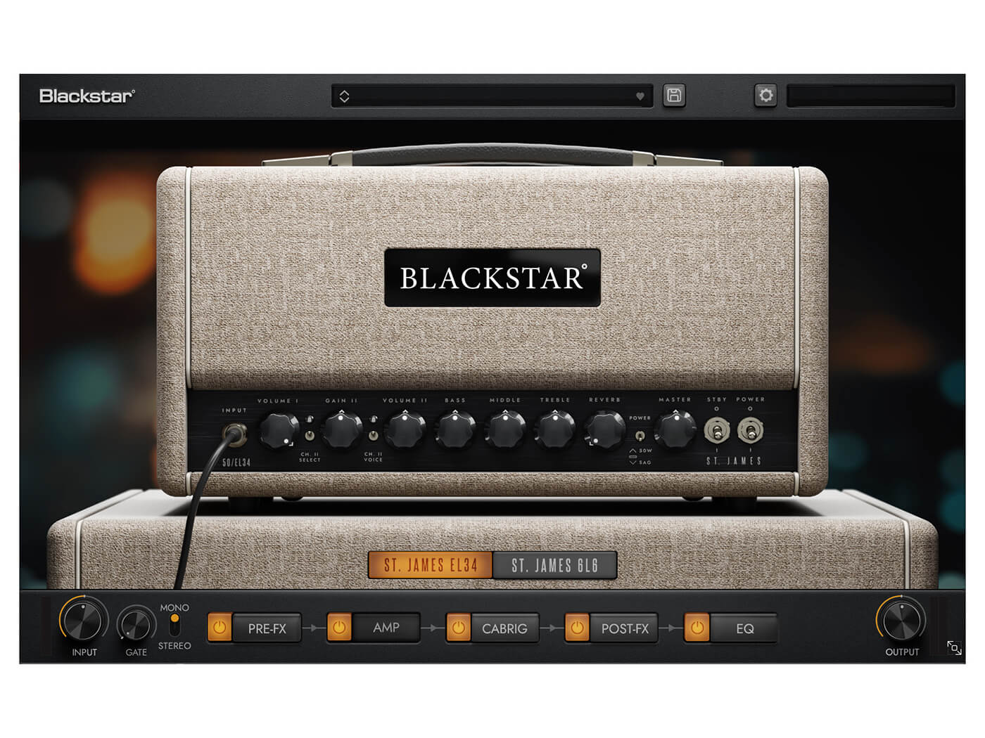 Blackstar St James plugin amp head