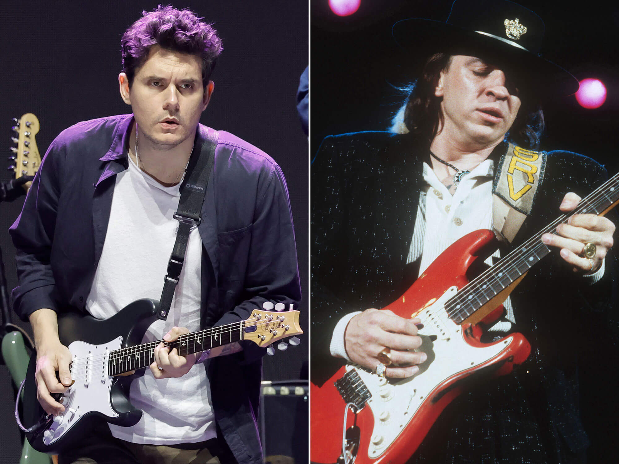 [L-R] John Mayer and Stevie Ray Vaughan