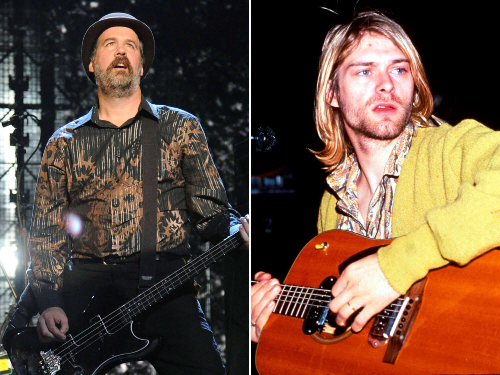 [L-R] Krist Novoselic and Kurt Cobain